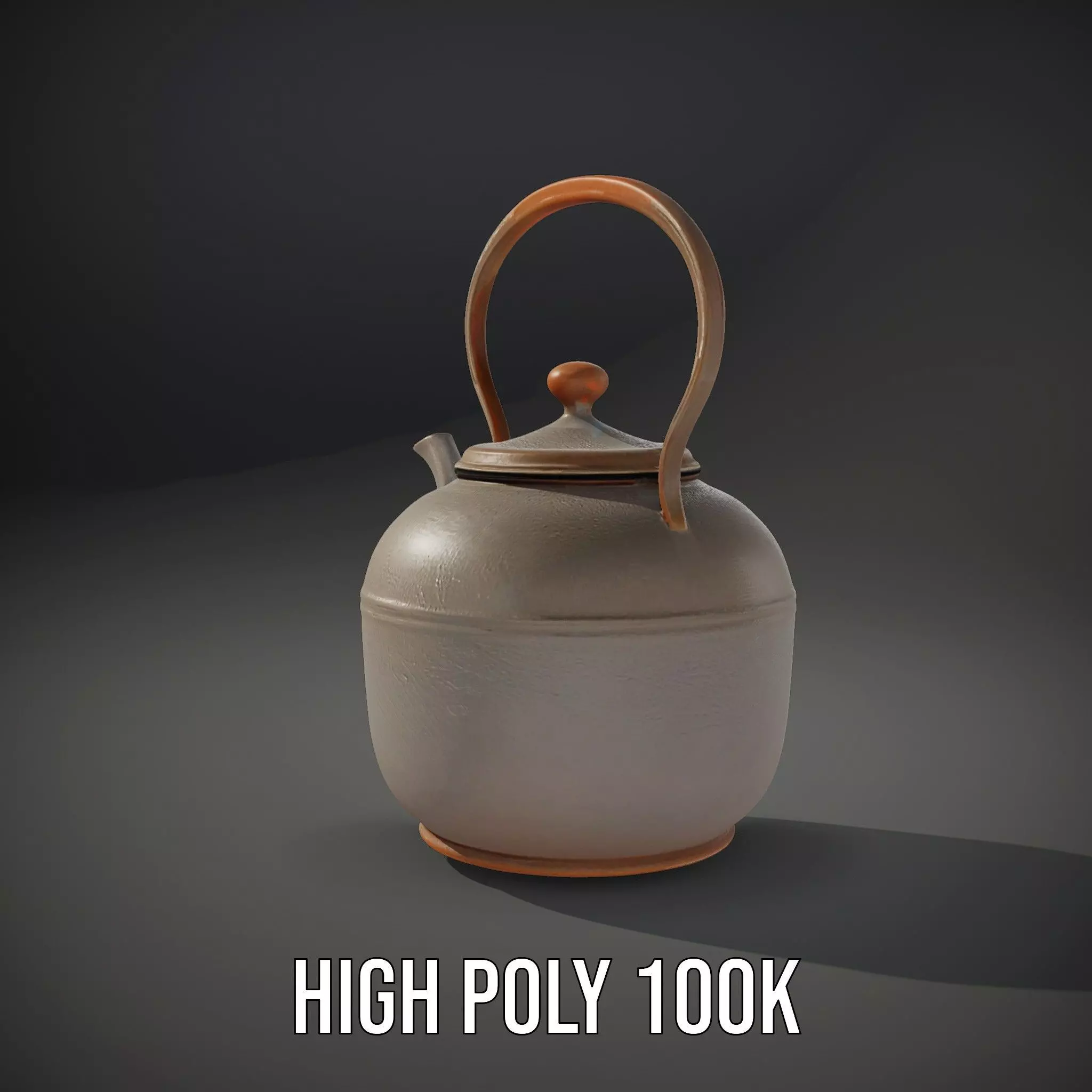 Rustic Iron Teapot model pack Low-poly 3D model_8