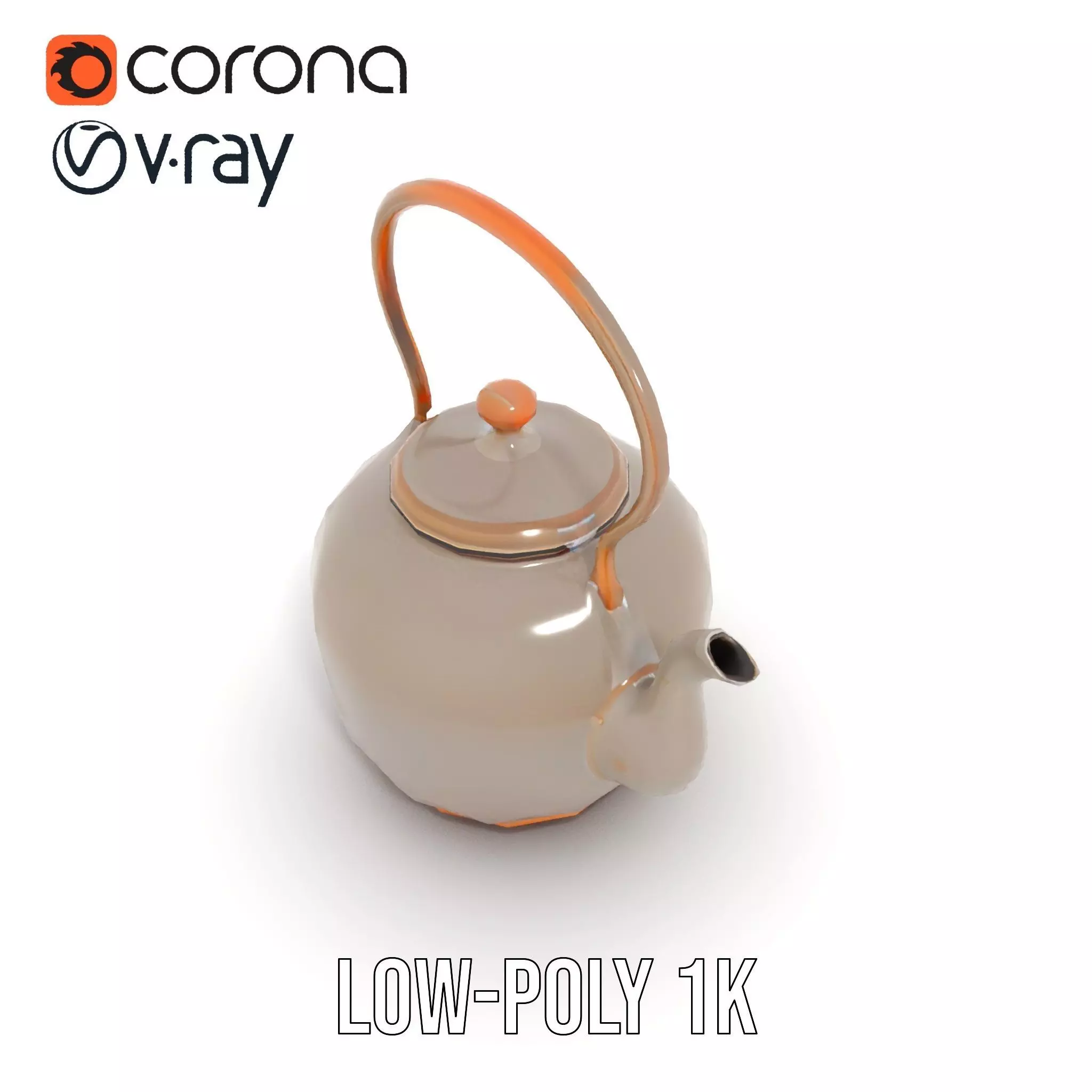 Rustic Iron Teapot model pack Low-poly 3D model_20