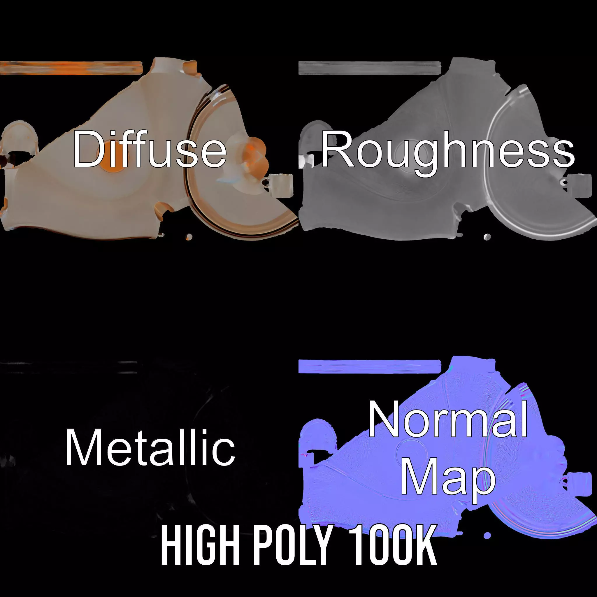 Rustic Iron Teapot model pack Low-poly 3D model_3