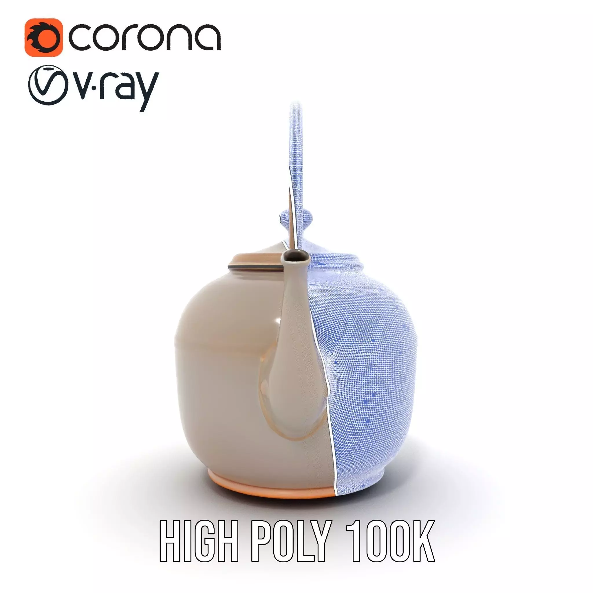 Rustic Iron Teapot model pack Low-poly 3D model_29