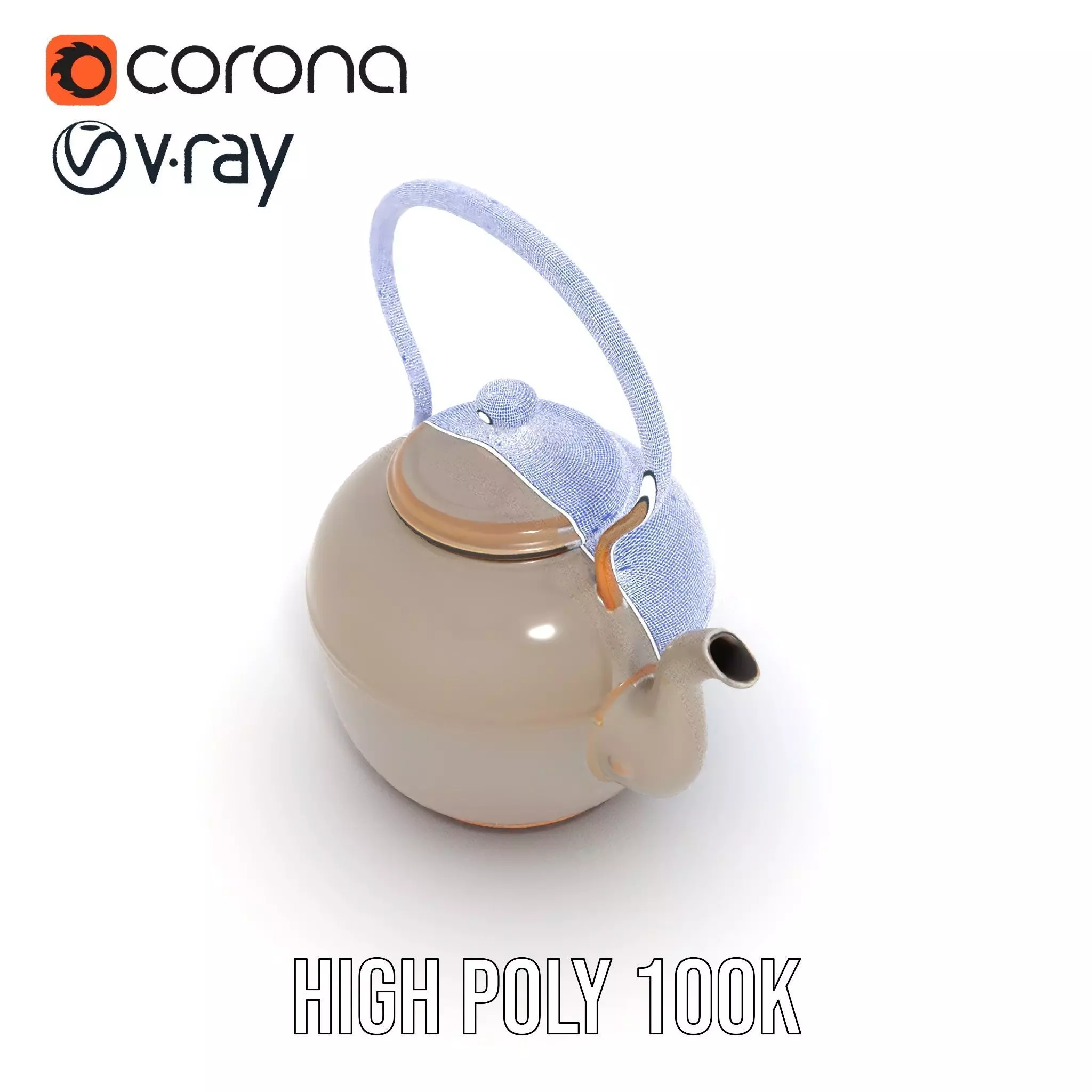 Rustic Iron Teapot model pack Low-poly 3D model_33