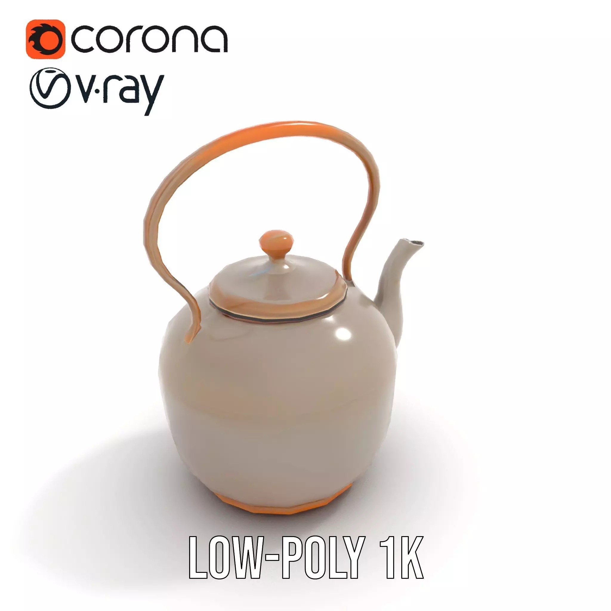 Rustic Iron Teapot model pack Low-poly 3D model_7