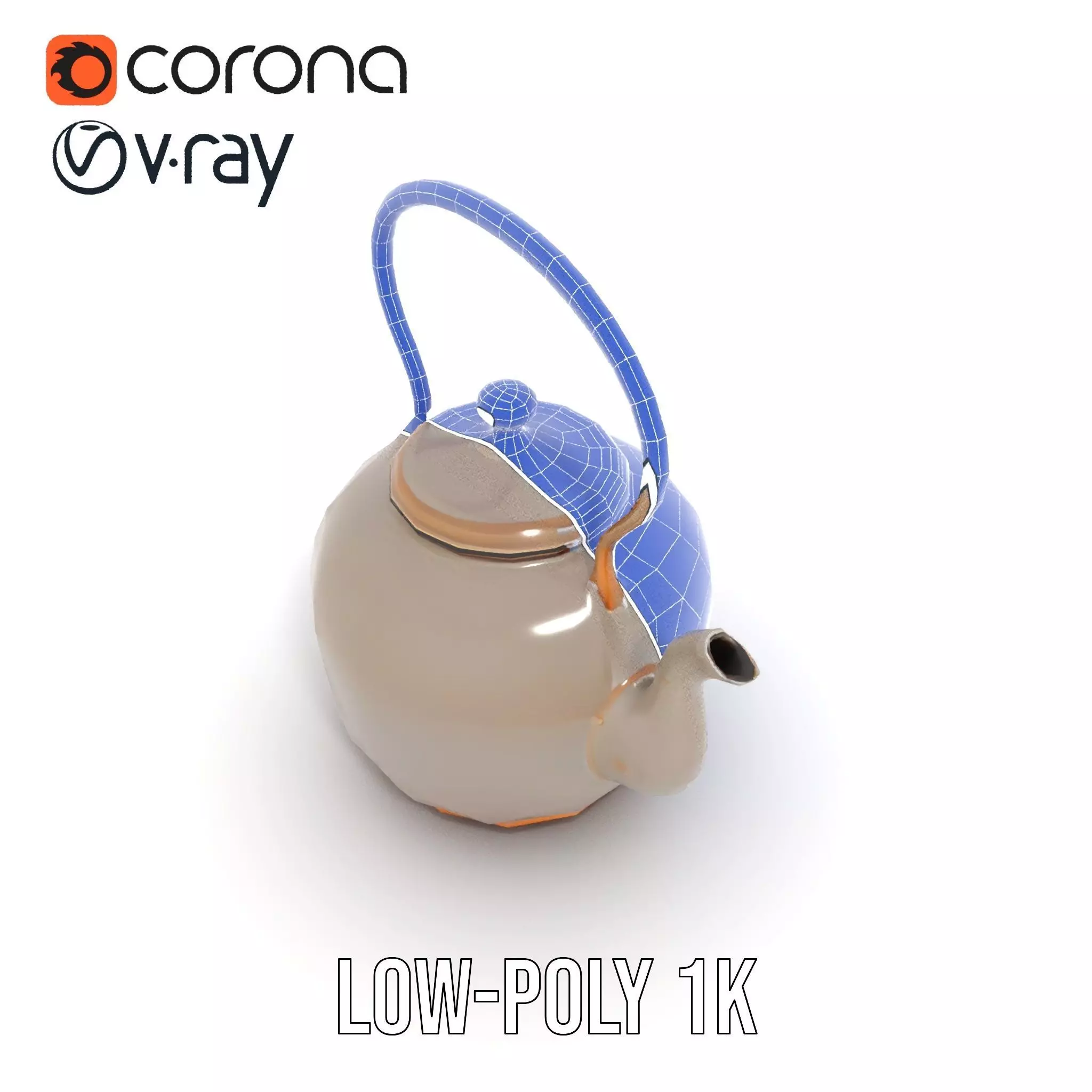 Rustic Iron Teapot model pack Low-poly 3D model_12