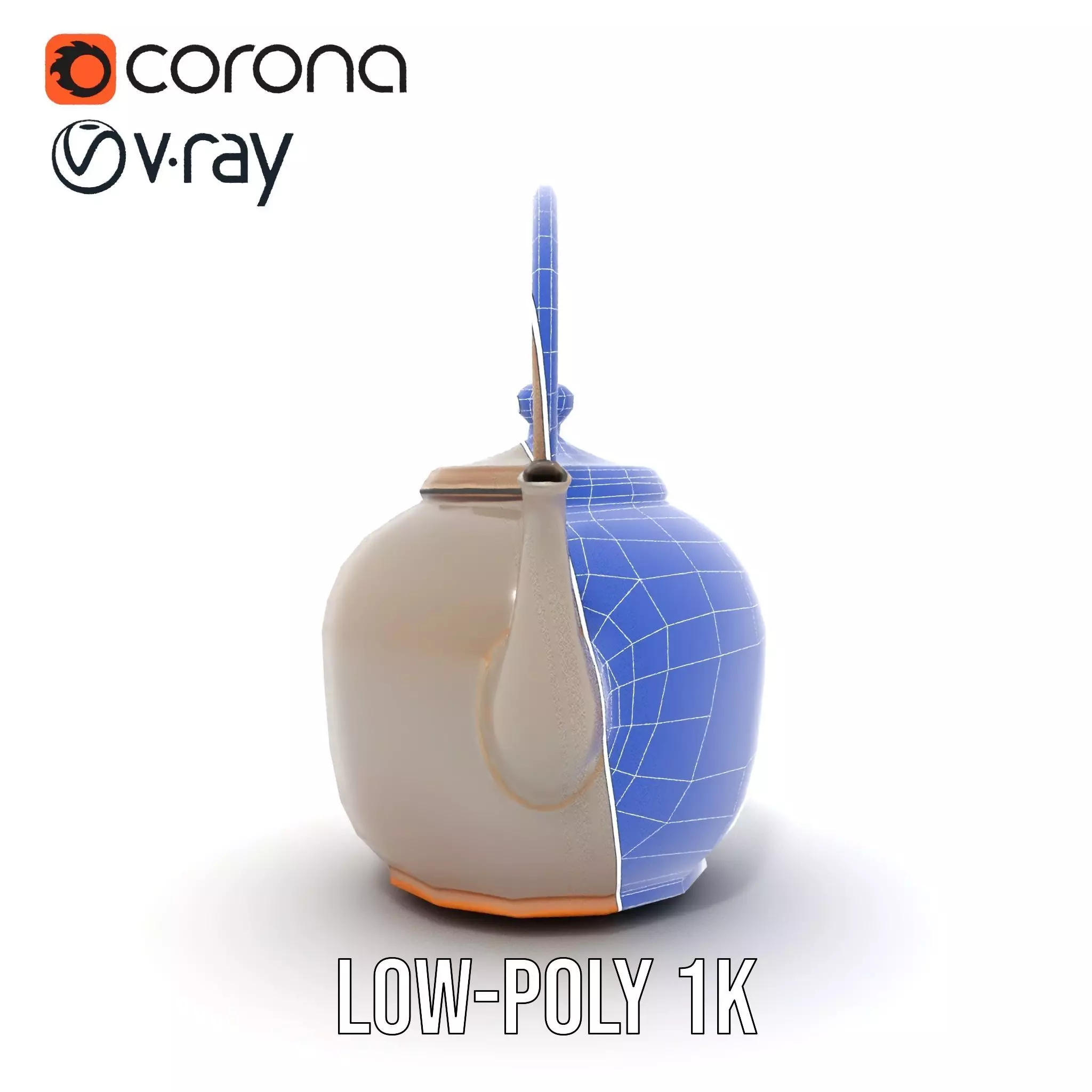 Rustic Iron Teapot model pack Low-poly 3D model_25