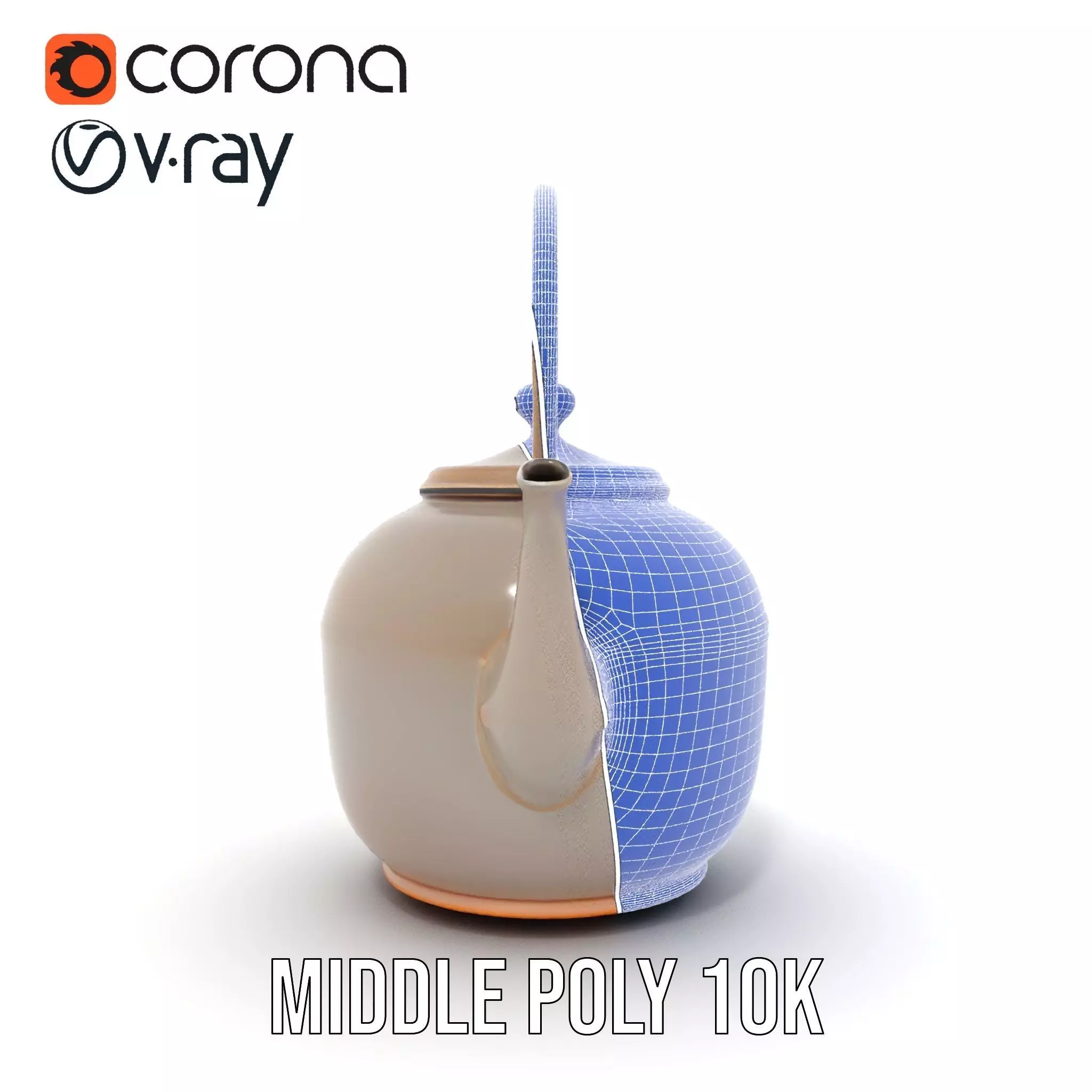 Rustic Iron Teapot model pack Low-poly 3D model_30