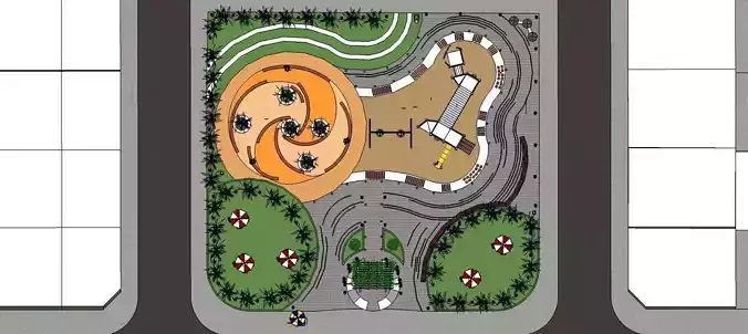 Urban Park 3D Model SketchUp