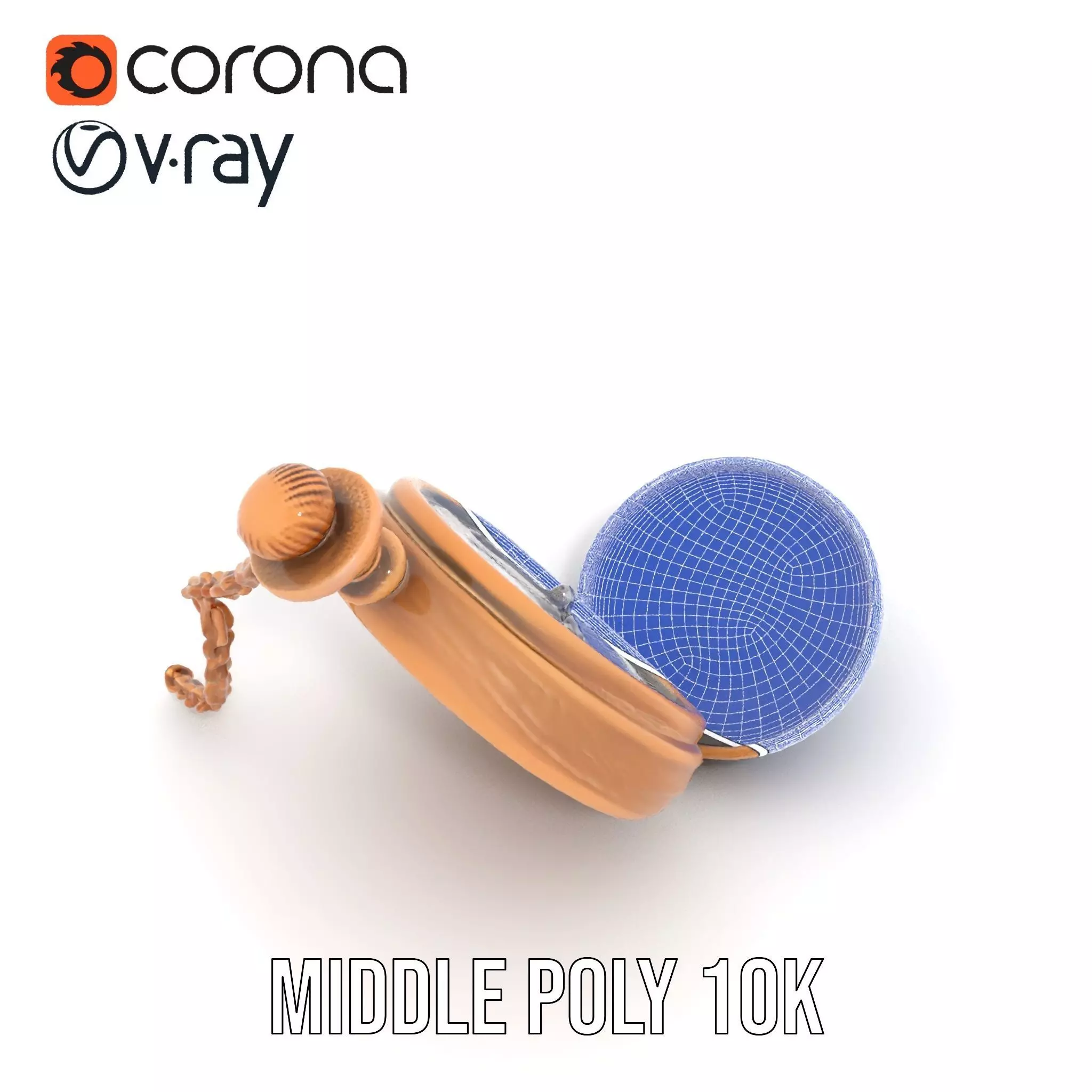 Elegant Bronze Pocket Watch model pack Low-poly 3D model_27