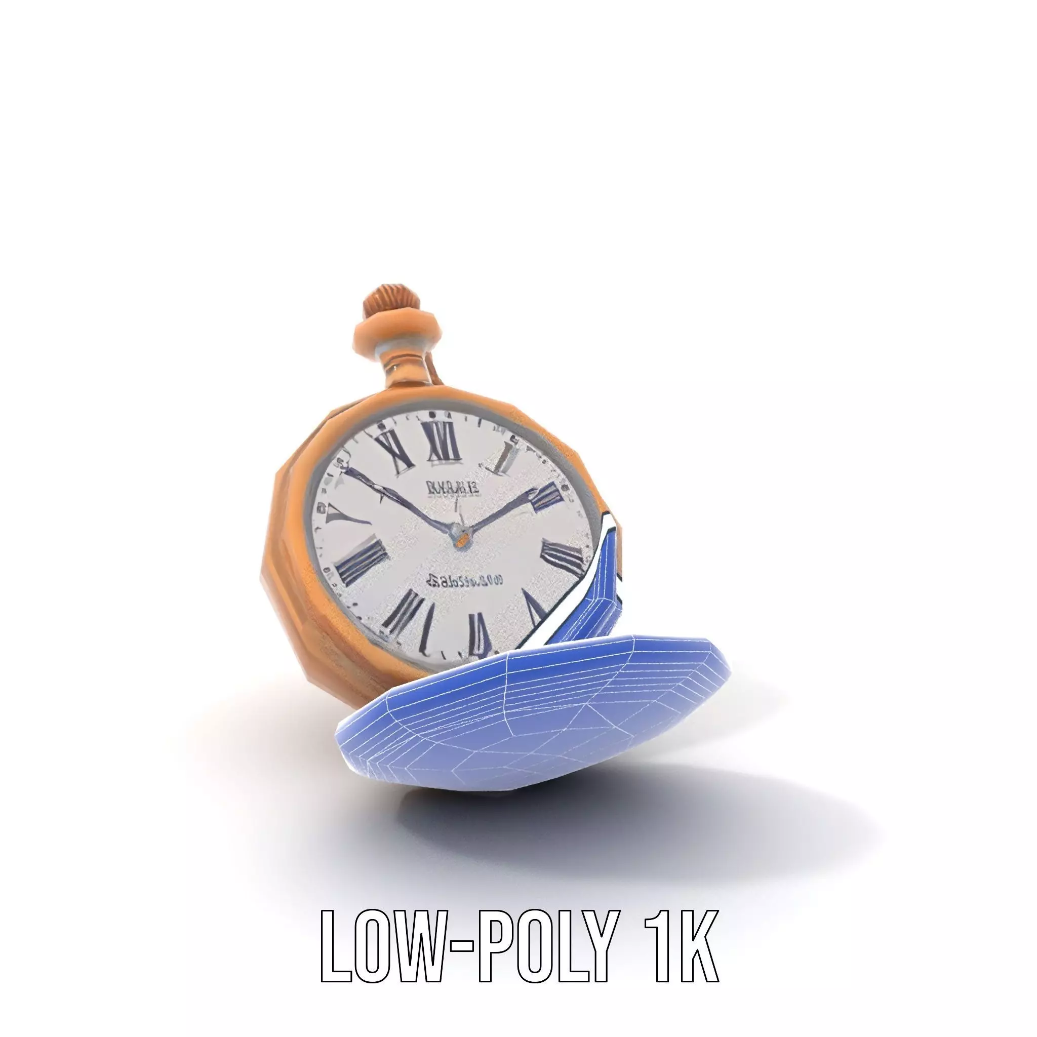 Elegant Bronze Pocket Watch model pack Low-poly 3D model_14