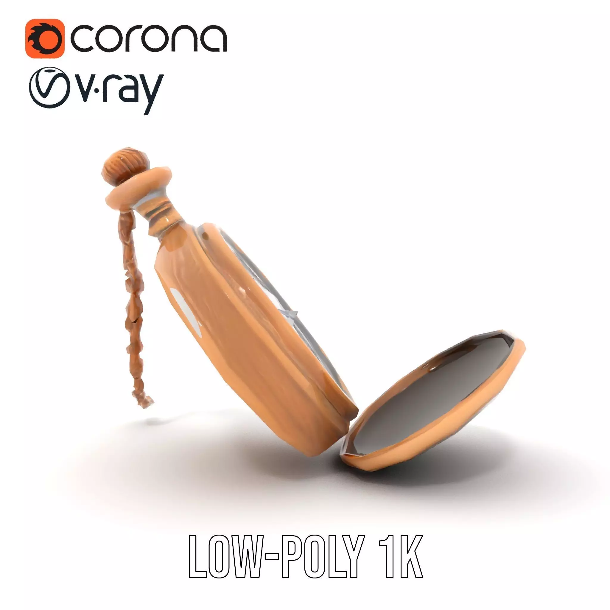 Elegant Bronze Pocket Watch model pack Low-poly 3D model_17