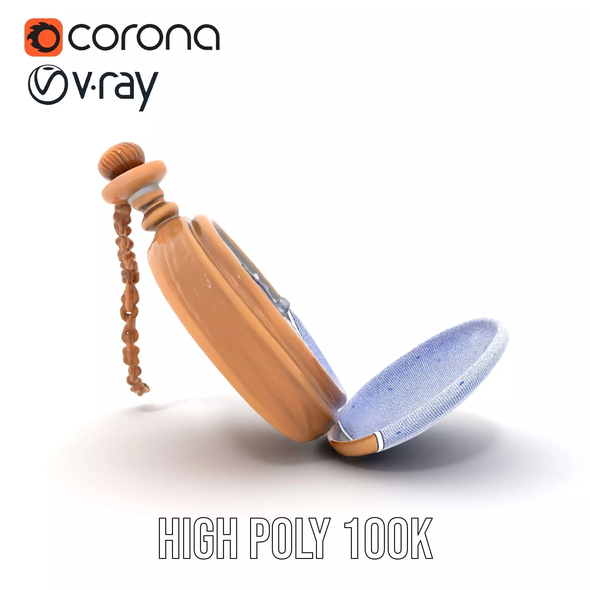 Elegant Bronze Pocket Watch model pack Low-poly 3D model_34