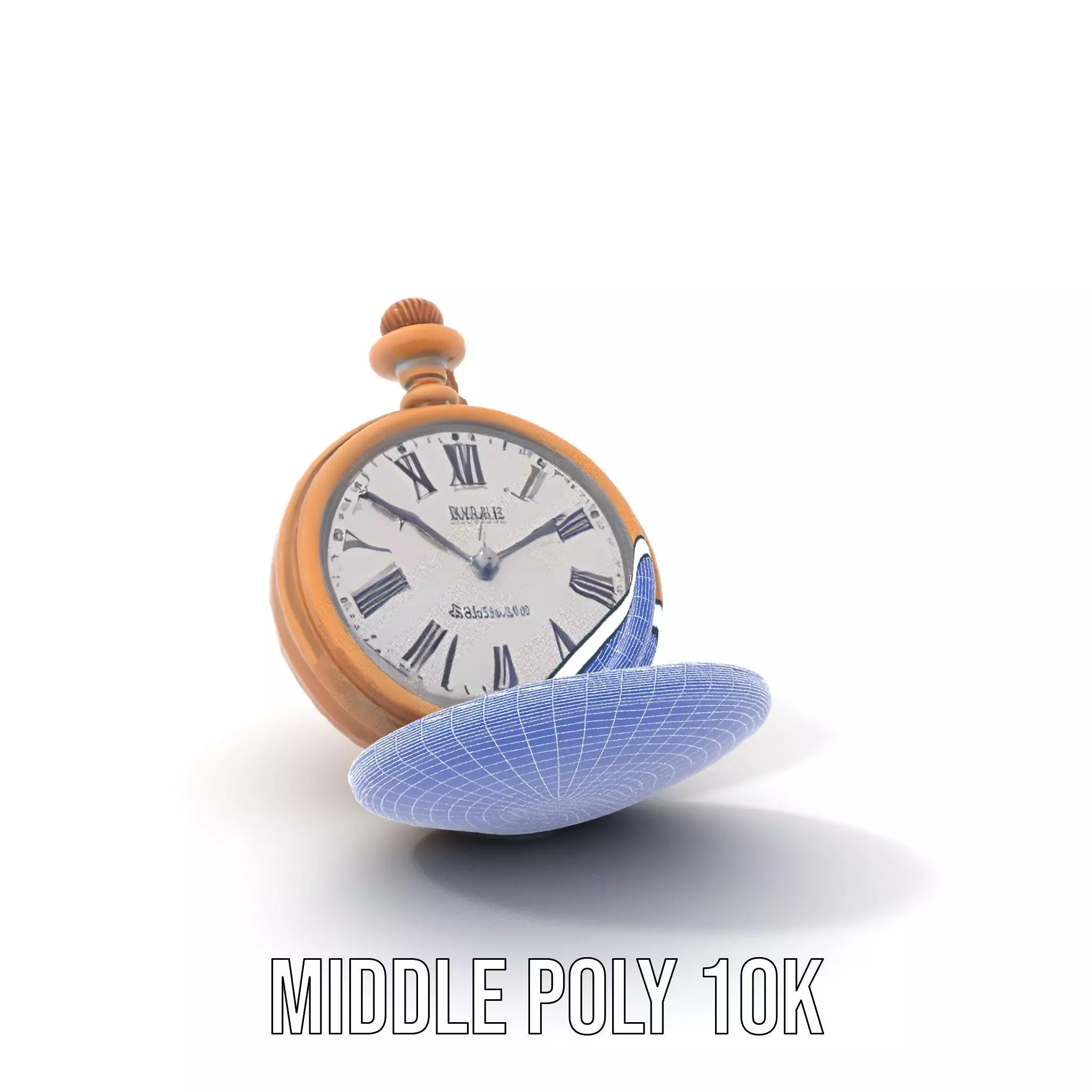 Elegant Bronze Pocket Watch model pack Low-poly 3D model_6