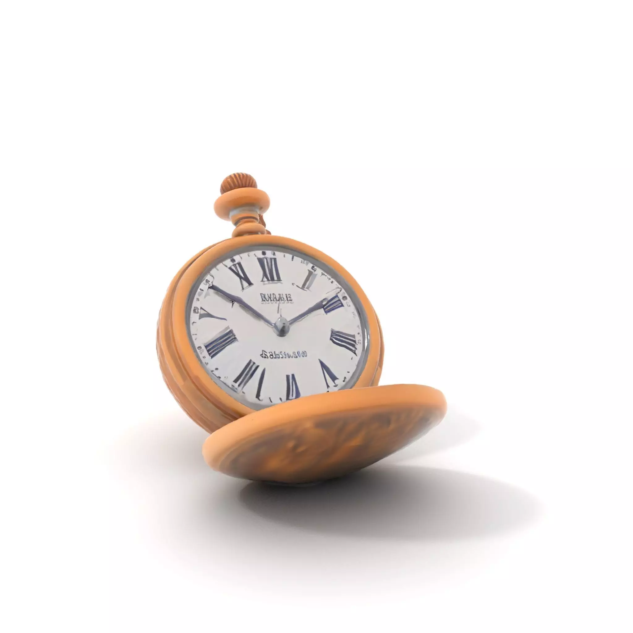 Elegant Bronze Pocket Watch model pack Low-poly 3D model_0