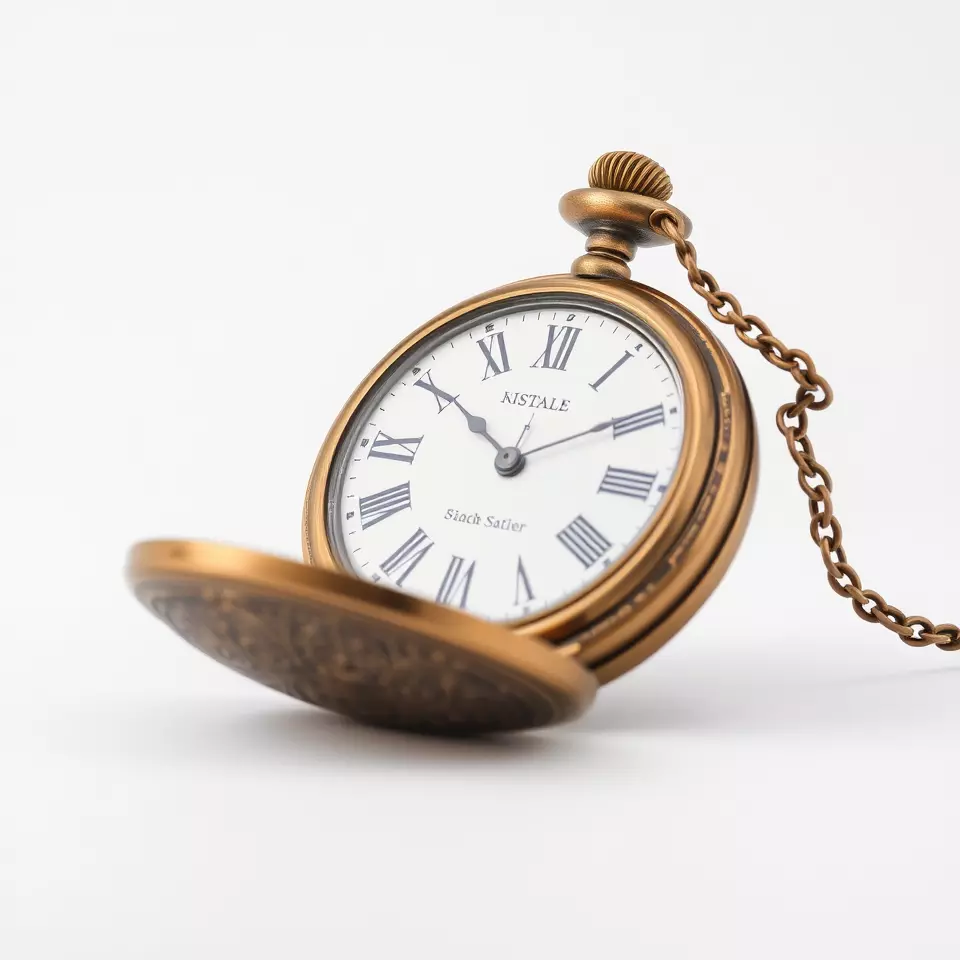 Elegant Bronze Pocket Watch model pack Low-poly 3D model_2
