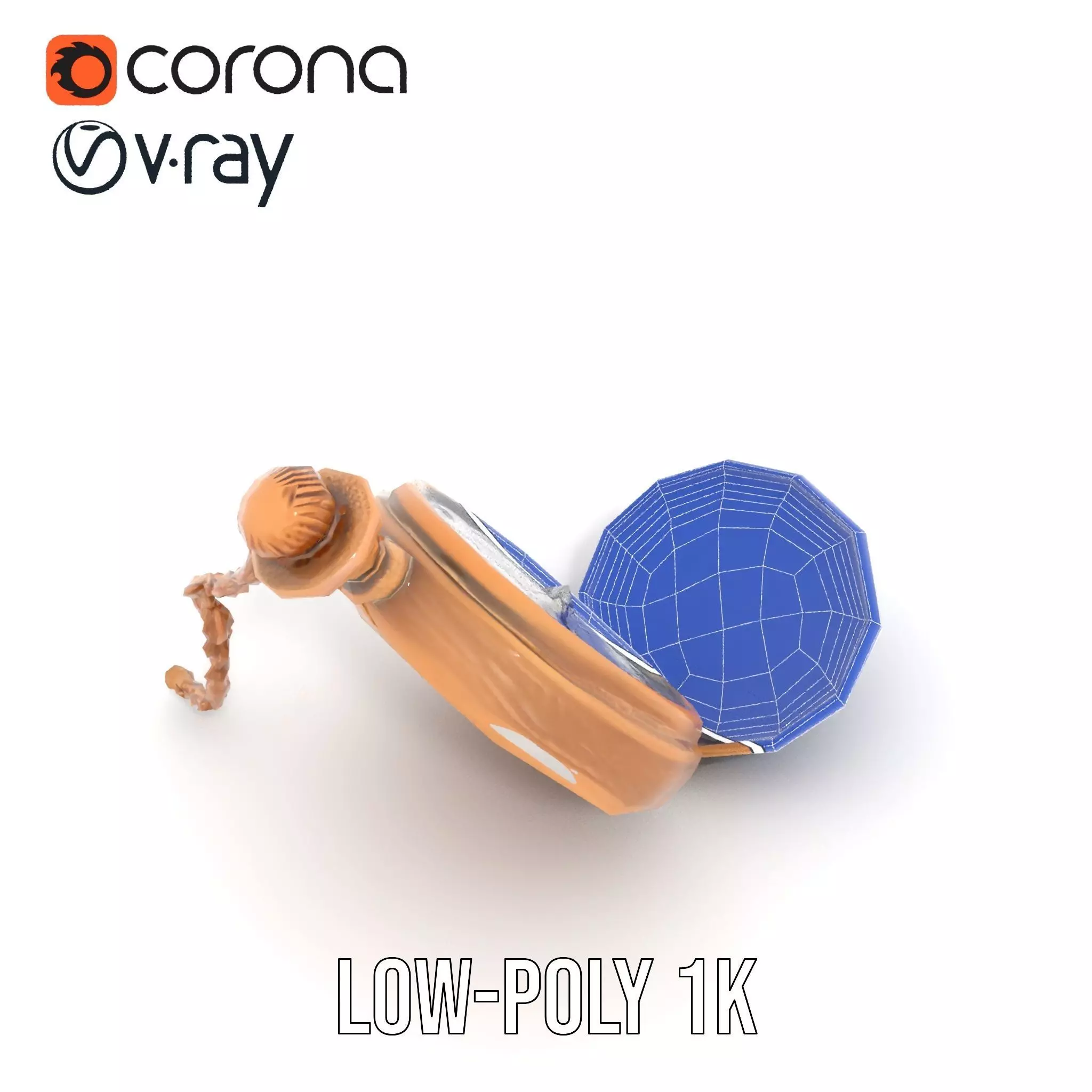 Elegant Bronze Pocket Watch model pack Low-poly 3D model_25