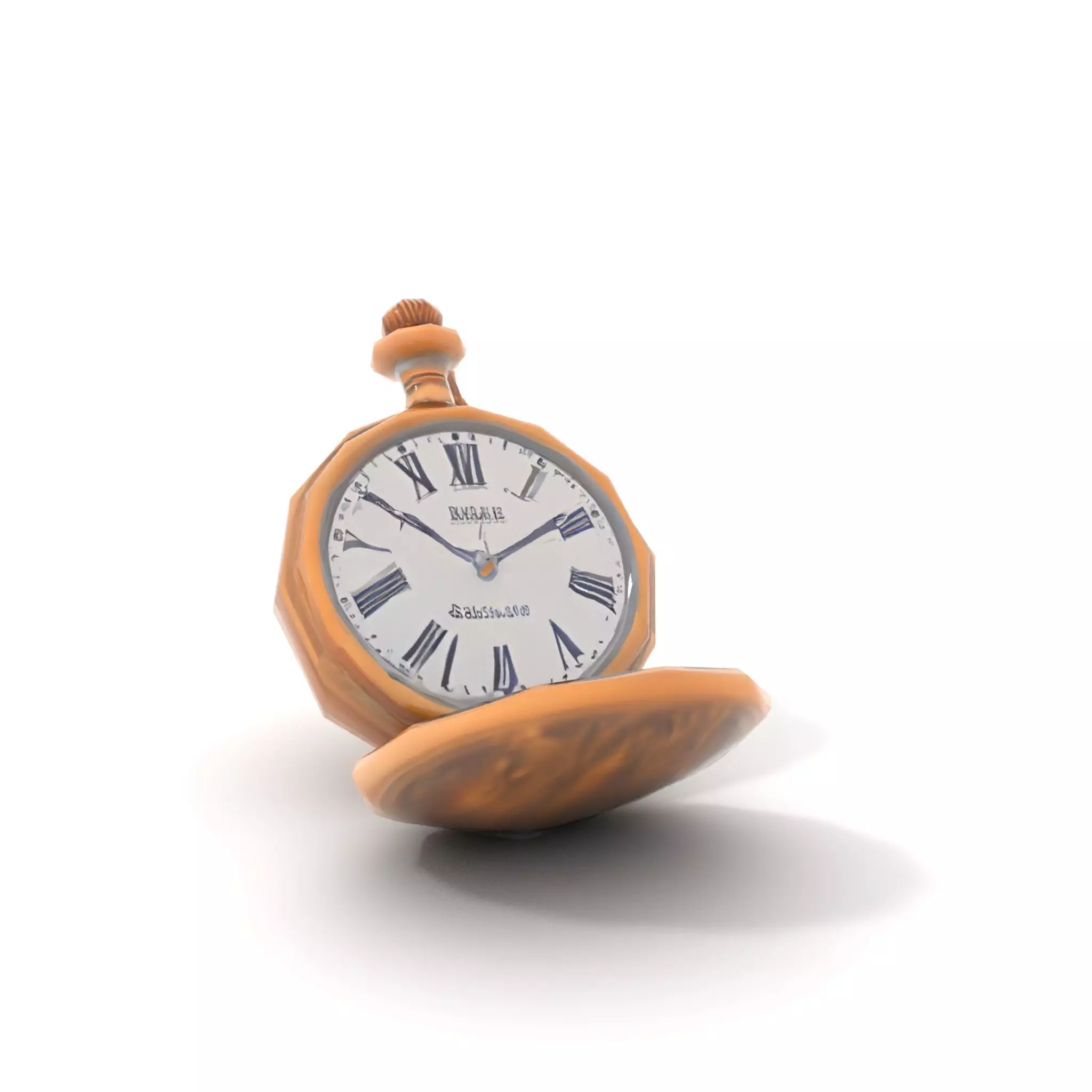 Elegant Bronze Pocket Watch model pack Low-poly 3D model_12