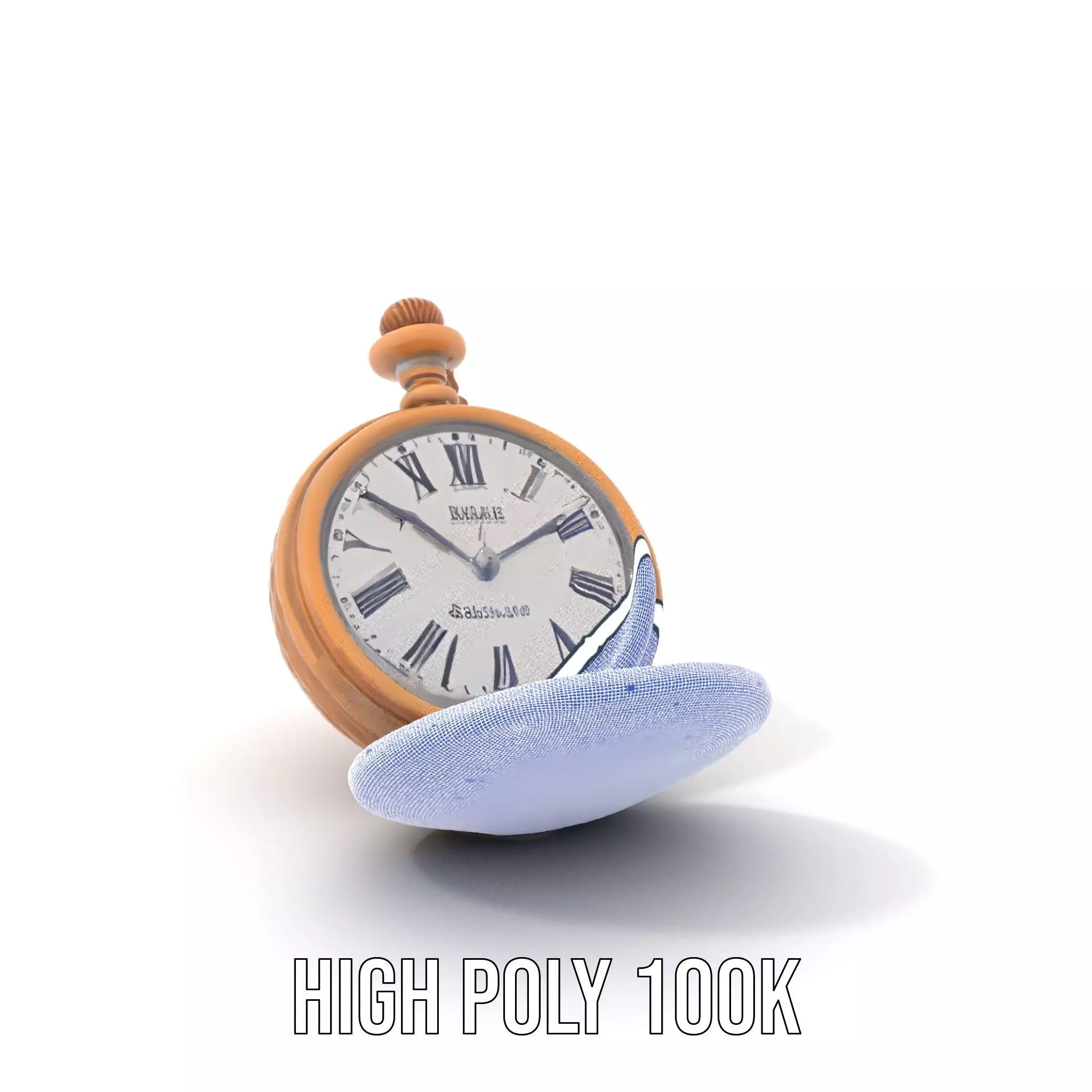 Elegant Bronze Pocket Watch model pack Low-poly 3D model_4