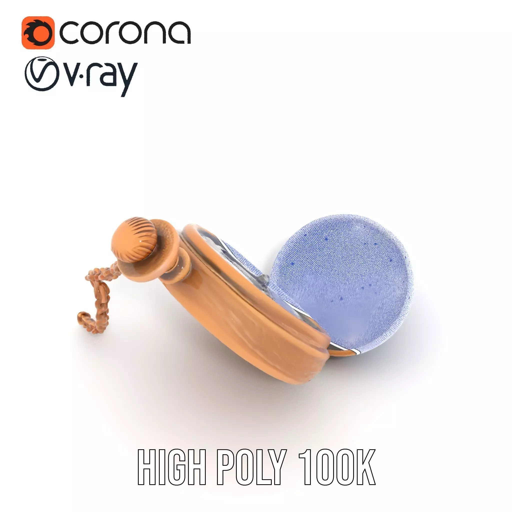 Elegant Bronze Pocket Watch model pack Low-poly 3D model_26