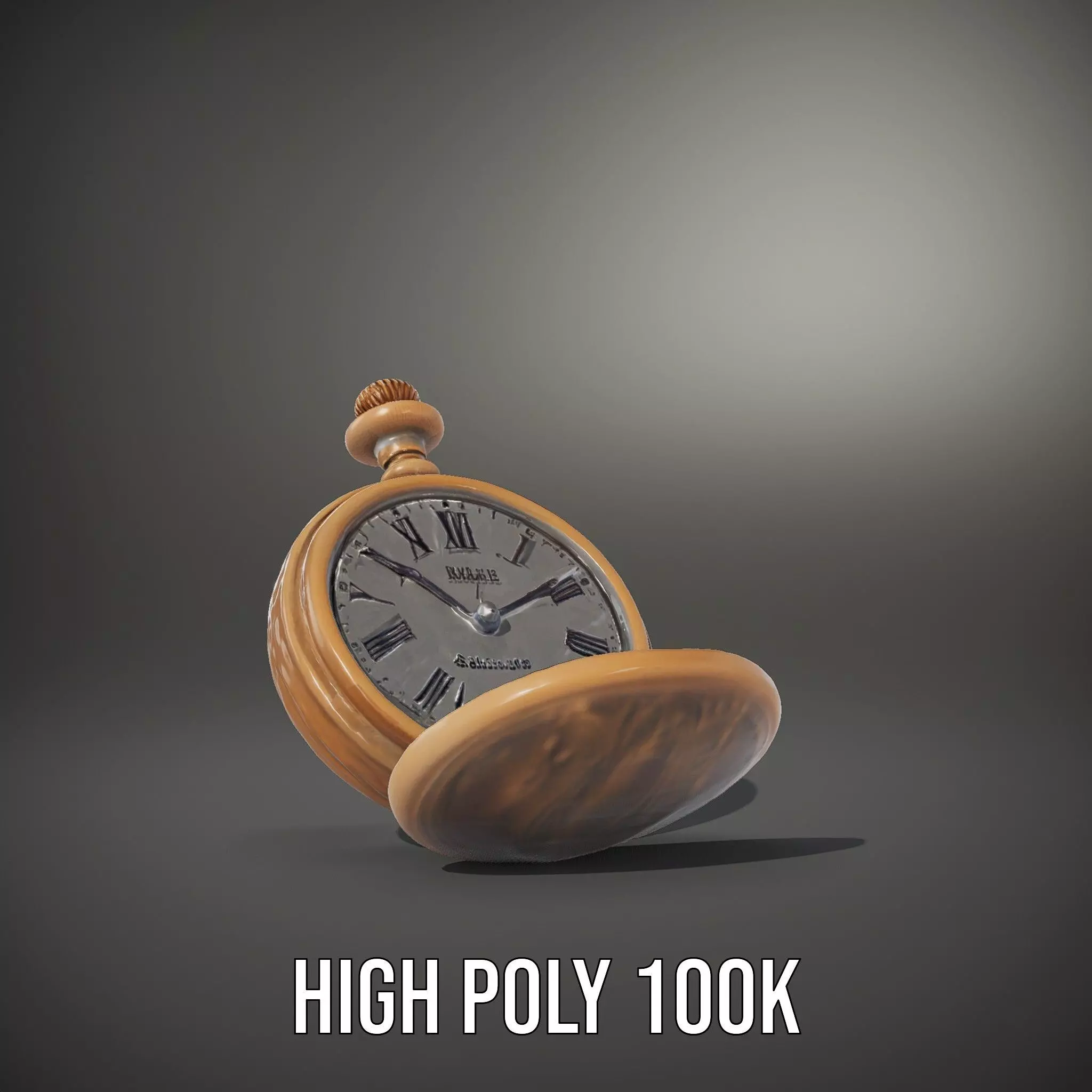 Elegant Bronze Pocket Watch model pack Low-poly 3D model_10