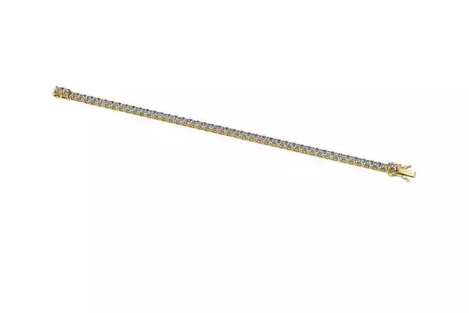  Elegant Gold Tennis Bracelet with 20-Pointer Diamond Settings 