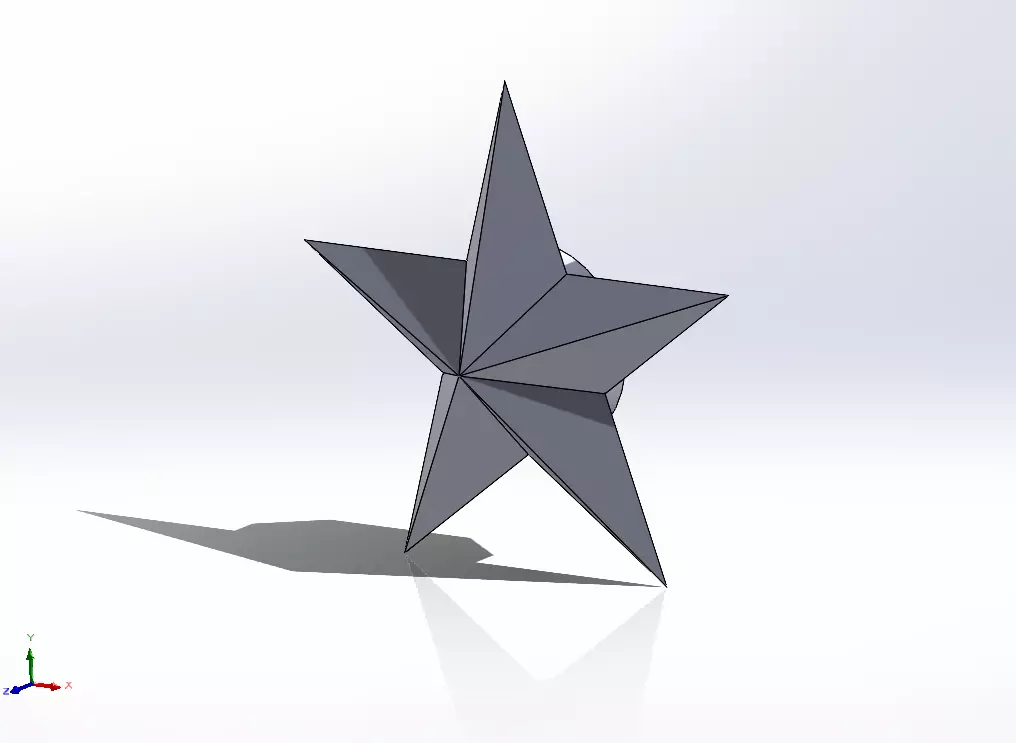 Five point Star pin Free 3D model