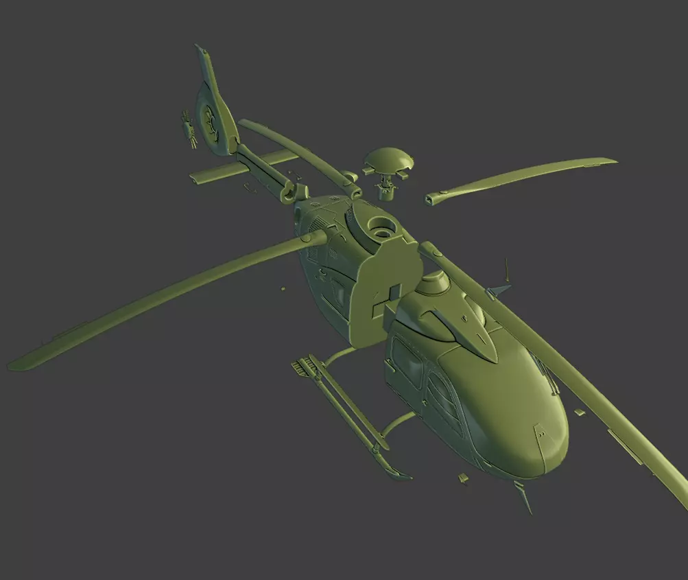 Airbus H135 helicopter ready for 3D printing 3D print model_7