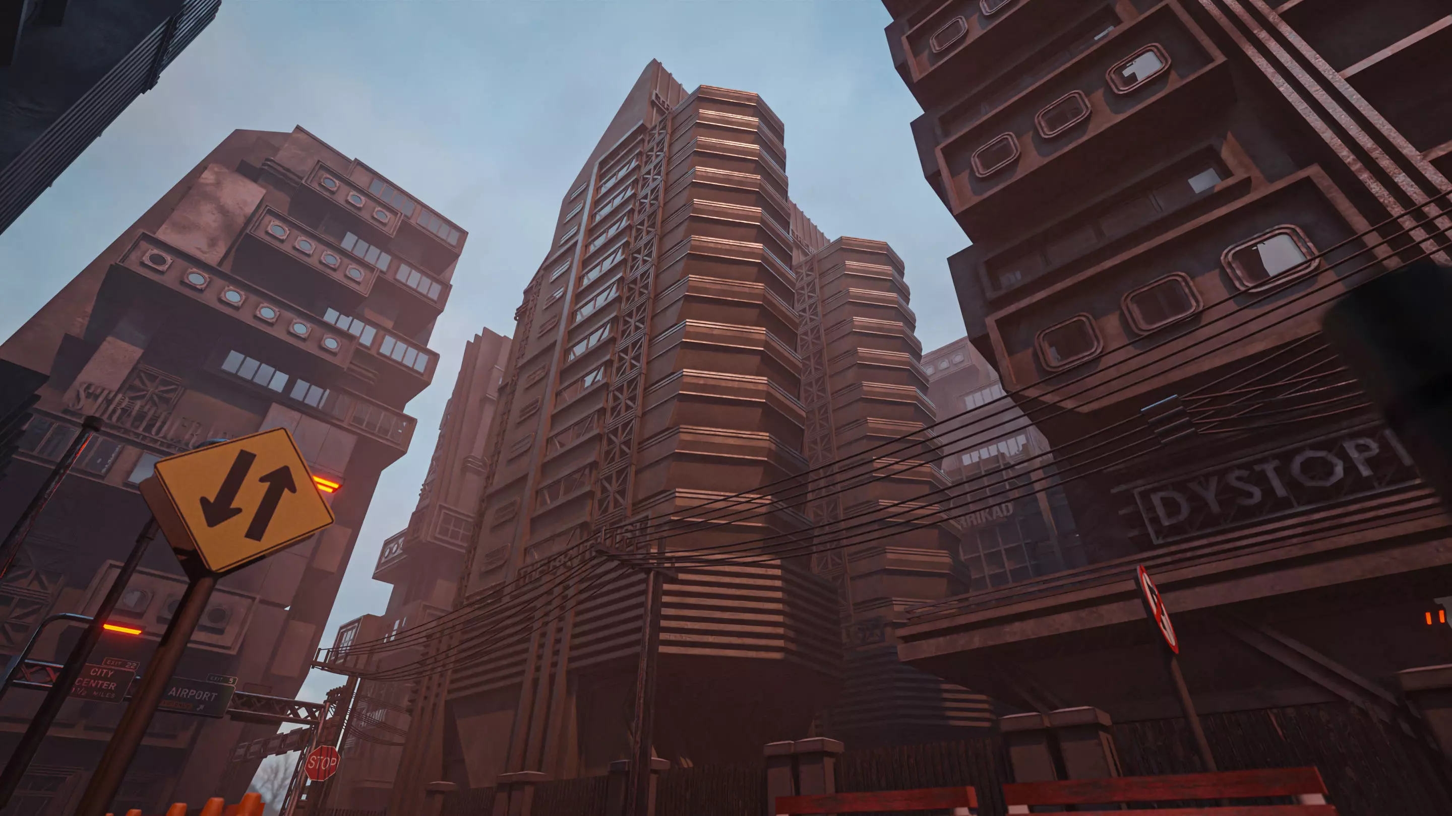DYSTOPIAN BRUTALIST BUILDING SCIFI 01 Low-poly 3D model_0