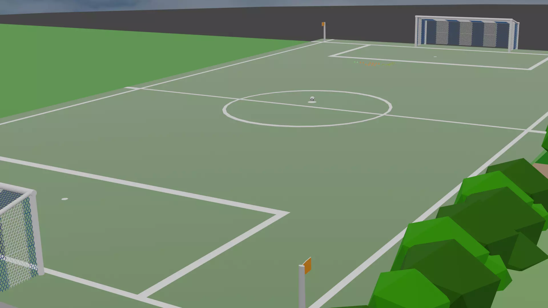 stylized low poly football pitch Free low-poly 3D model