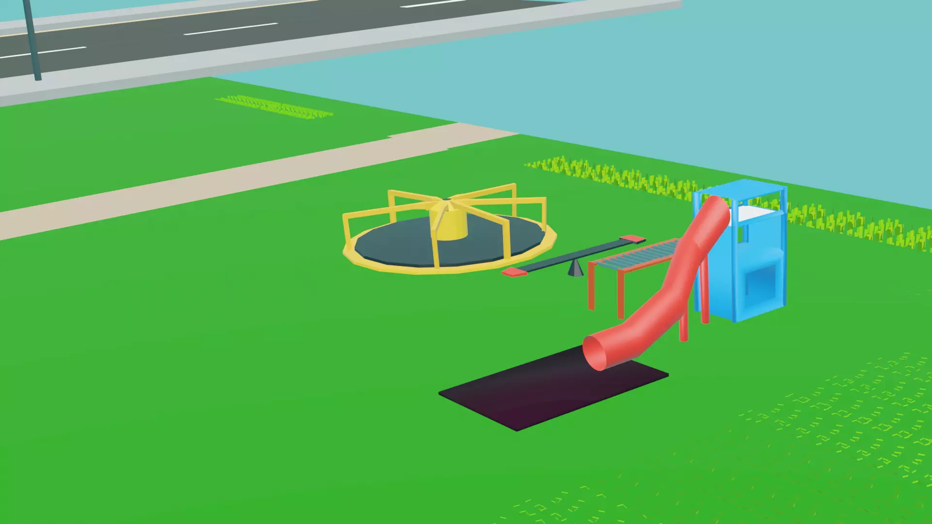 stylized low poly playground Free 3D model