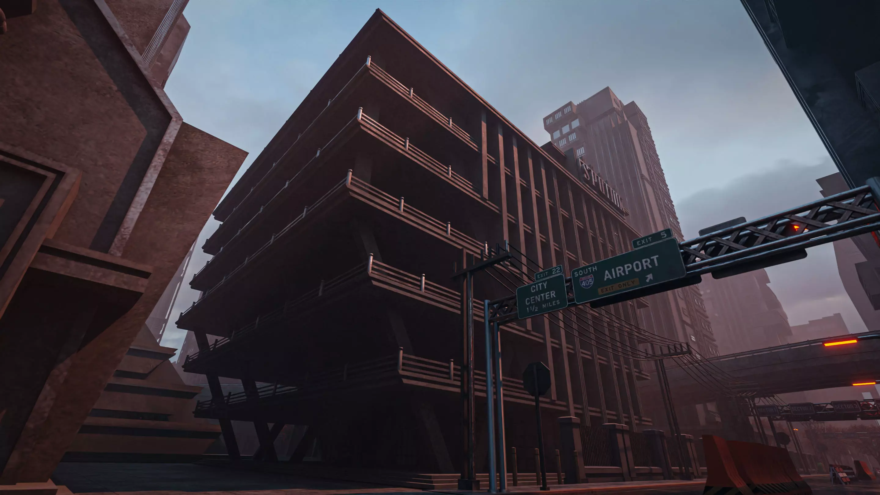 DYSTOPIAN BRUTALIST BUILDING SCIFI 03 Low-poly 3D model_1