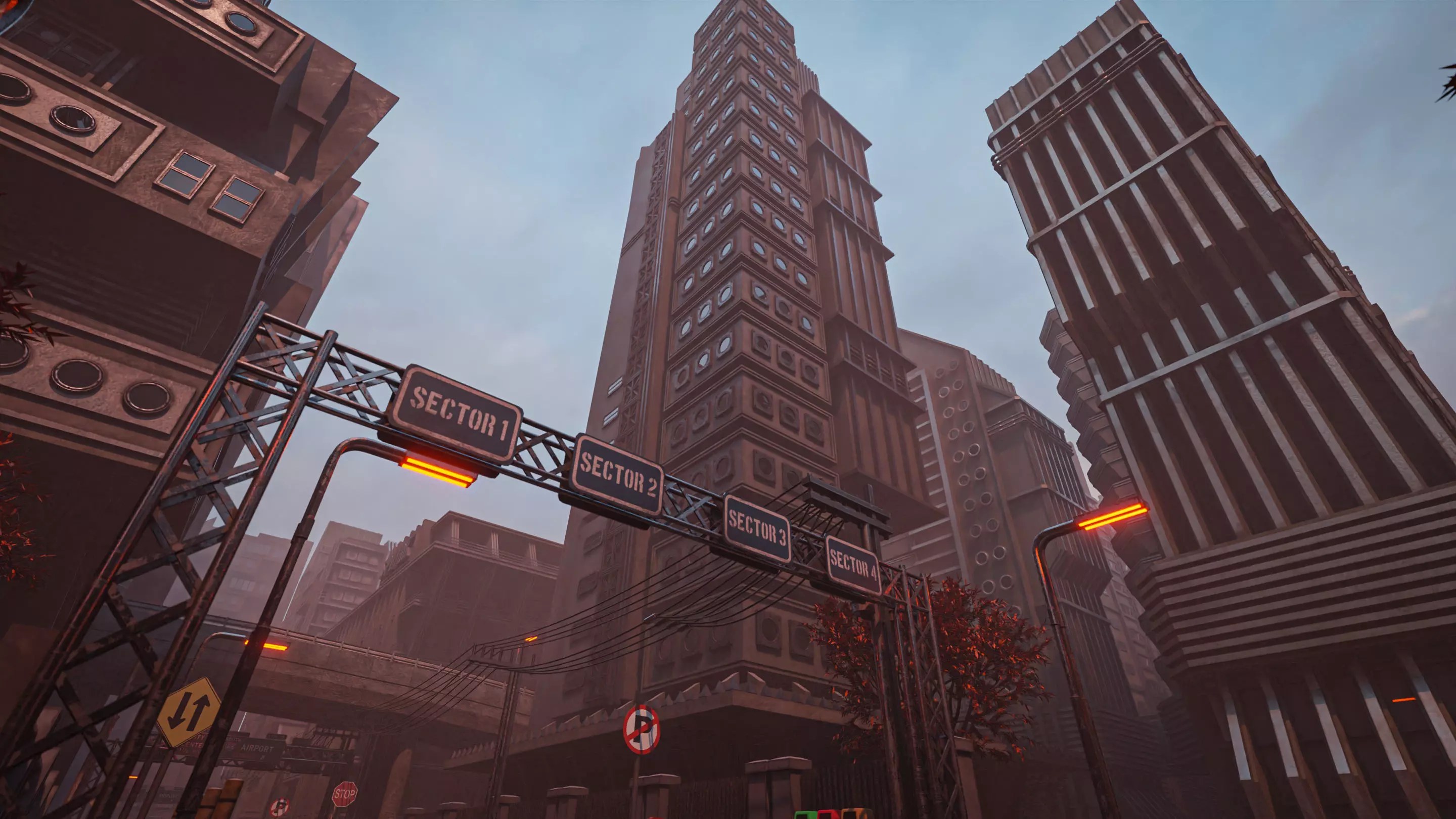 DYSTOPIAN BRUTALIST BUILDING SCIFI 04 Low-poly 3D model_1