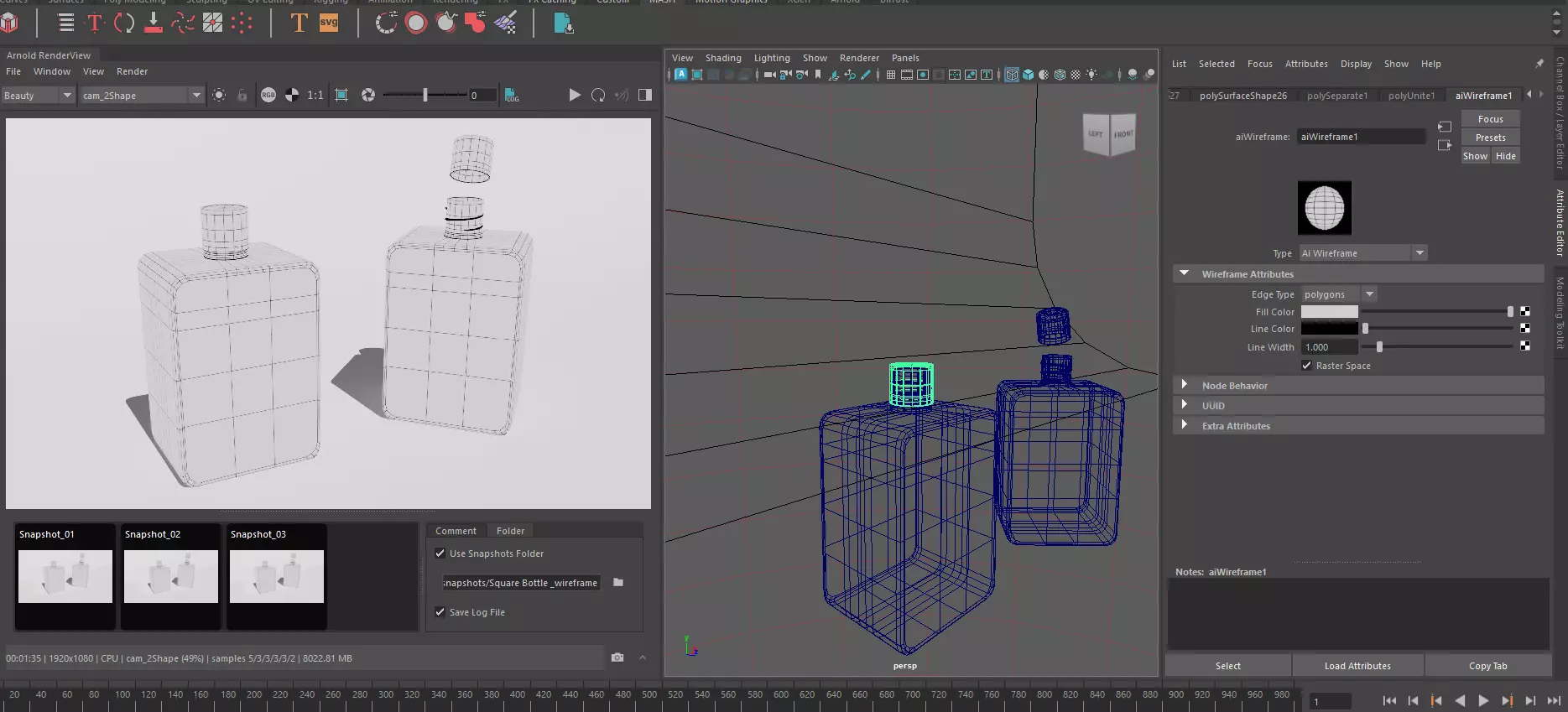 Square Bottle Low-poly 3D model_6