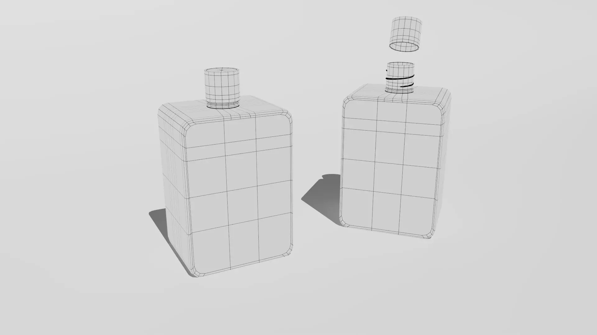 Square Bottle Low-poly 3D model_1