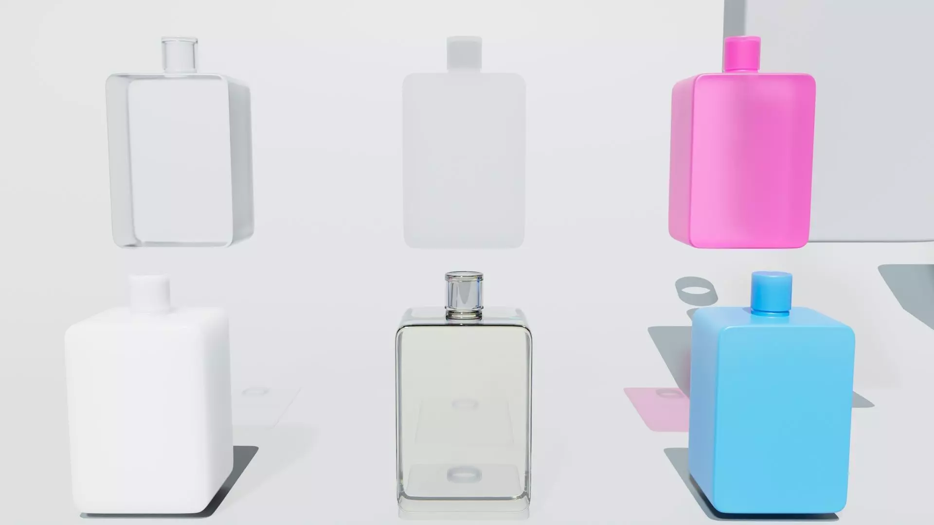 Square Bottle Low-poly 3D model_5