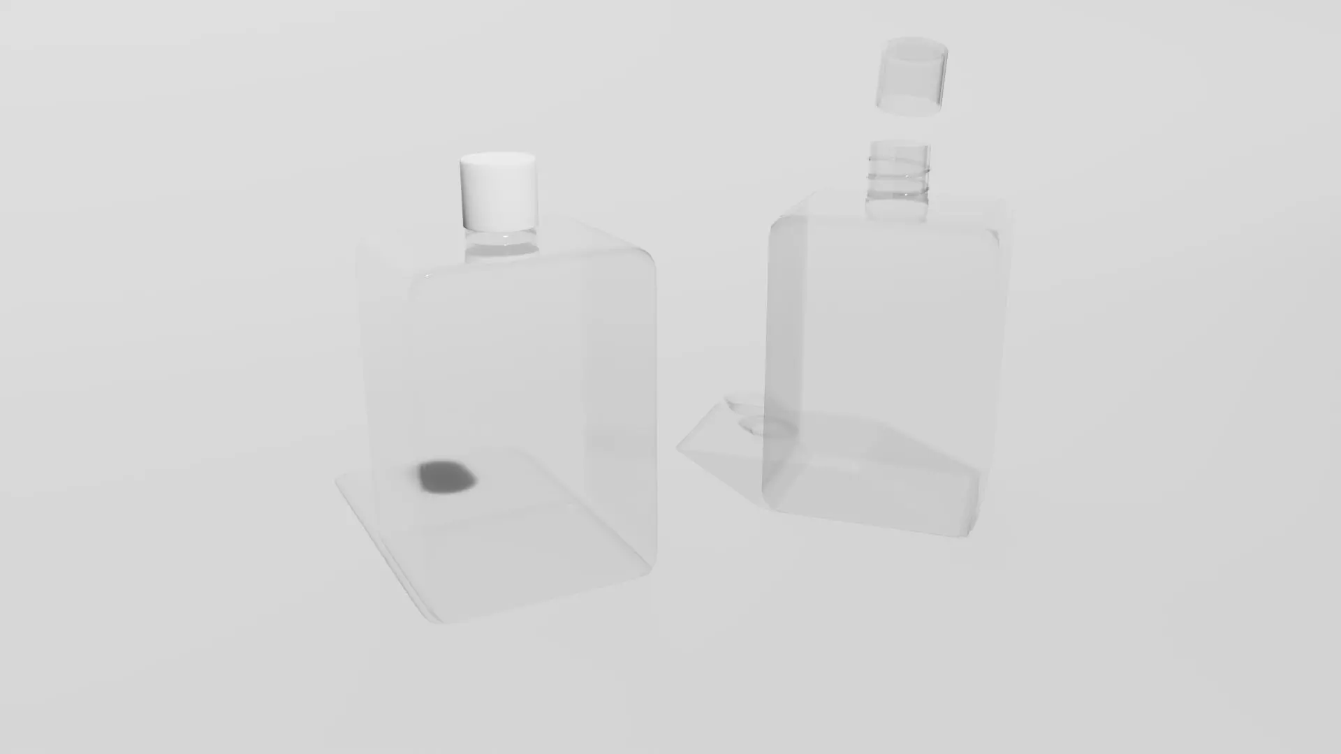 Square Bottle Low-poly 3D model_0