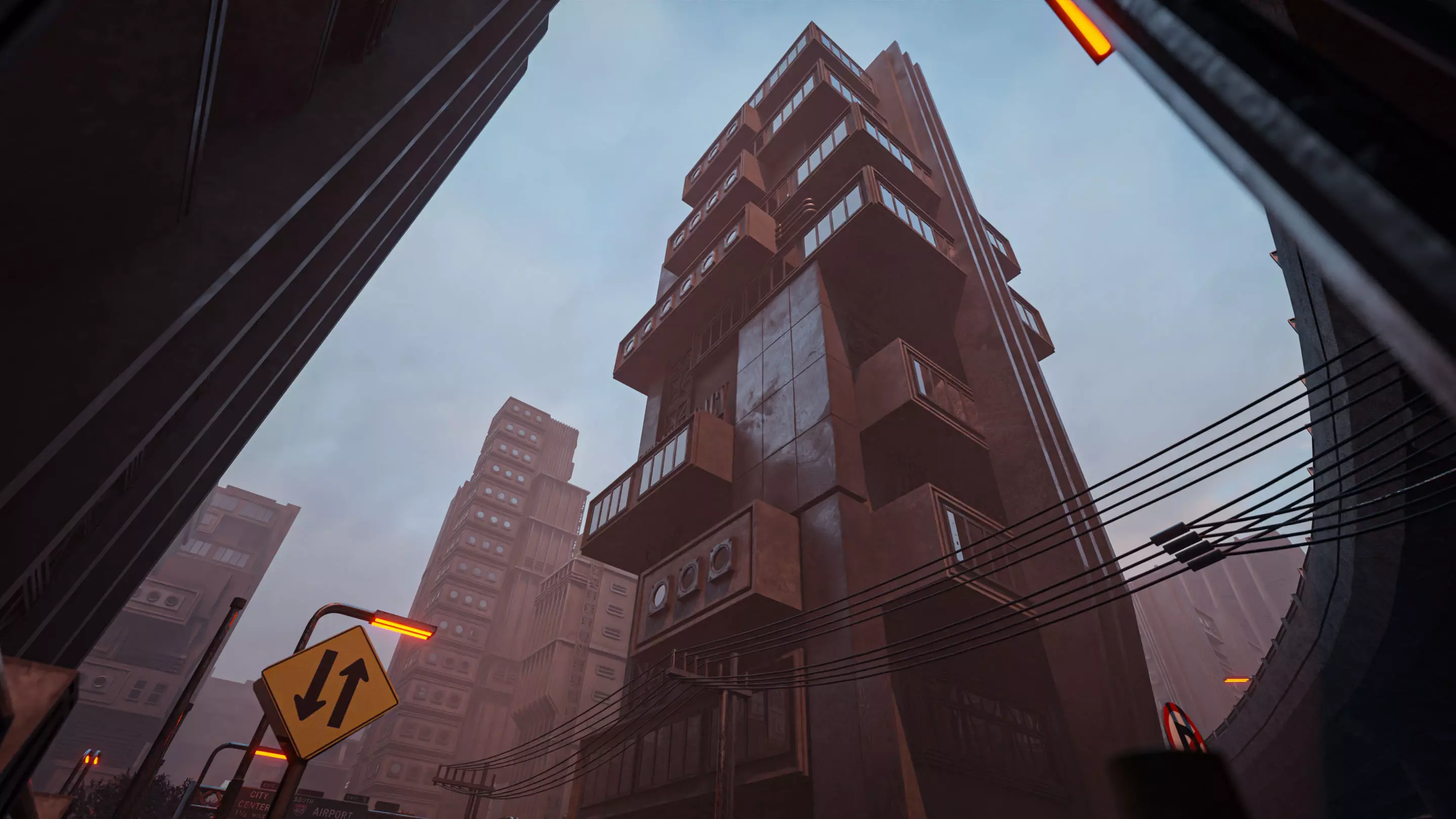 DYSTOPIAN BRUTALIST BUILDING SCIFI 05 Low-poly 3D model_1