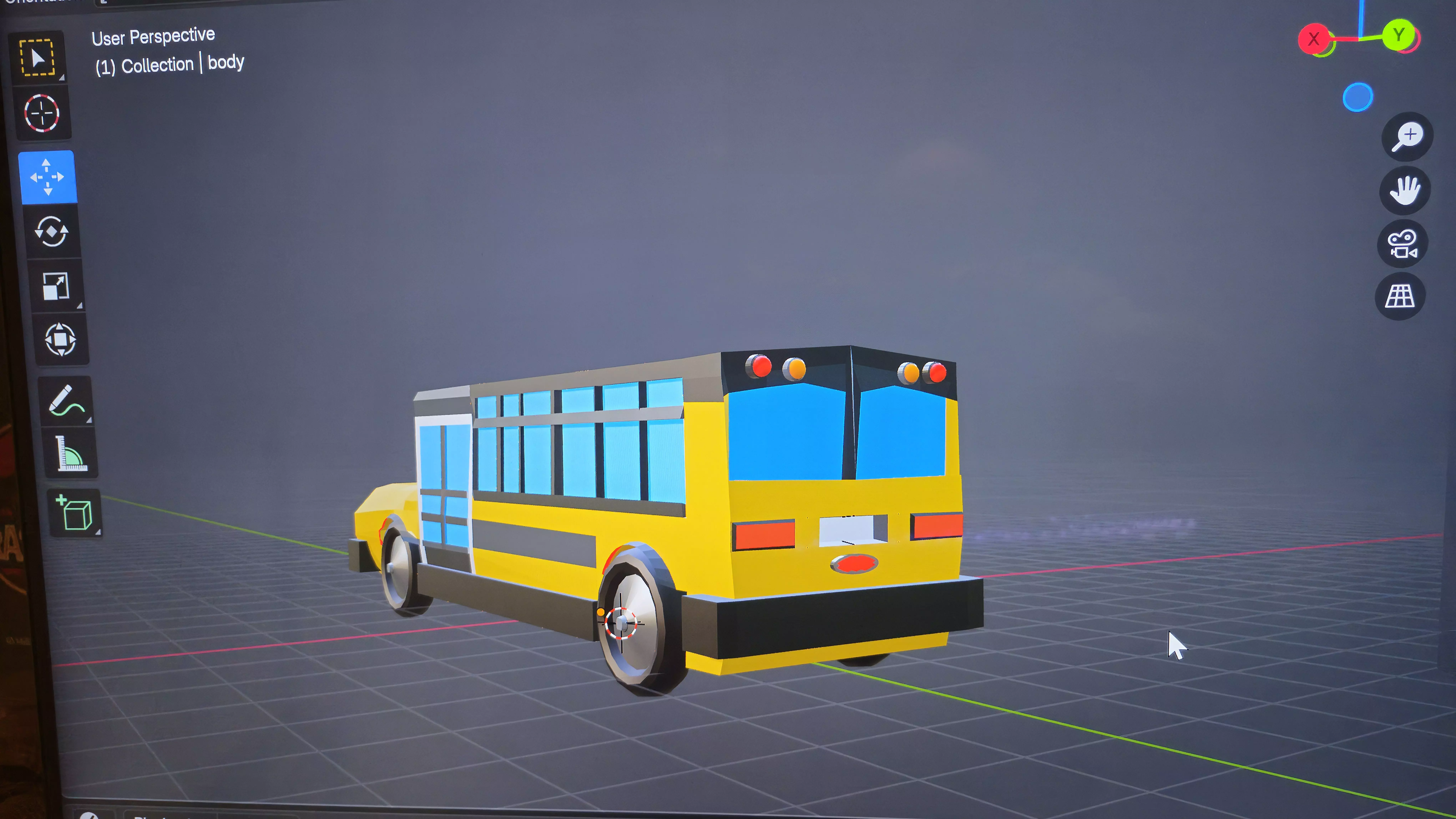 stylized low poly school bus Low-poly 3D model_5