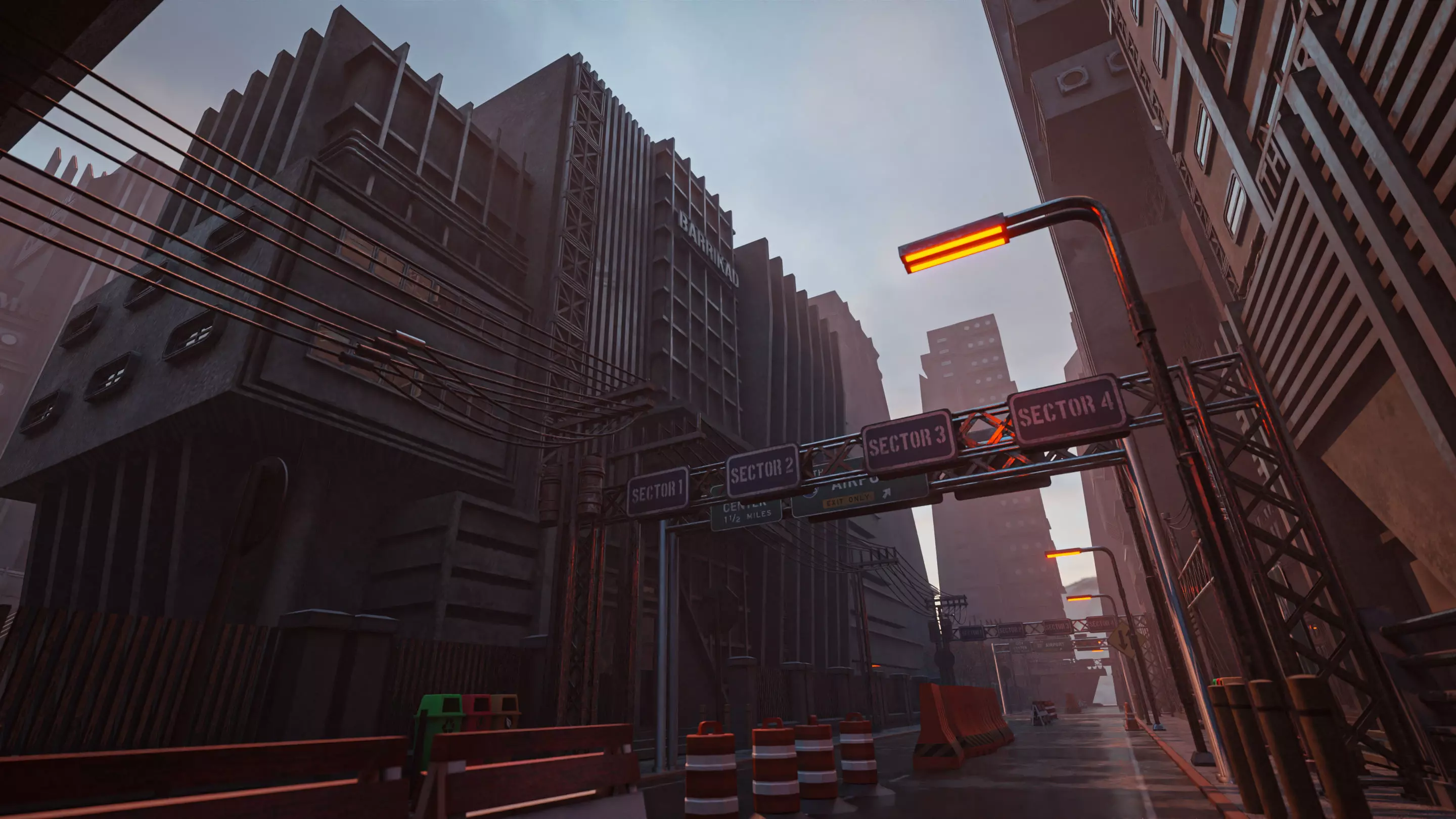 DYSTOPIAN BRUTALIST BUILDING SCIFI 07 Low-poly 3D model_1