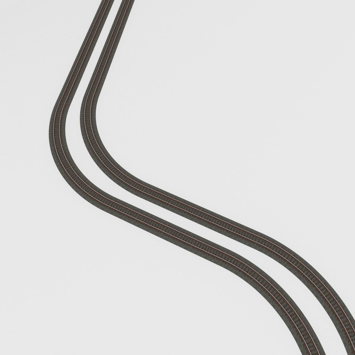 Railroad Tracks Tileable 3D model_4