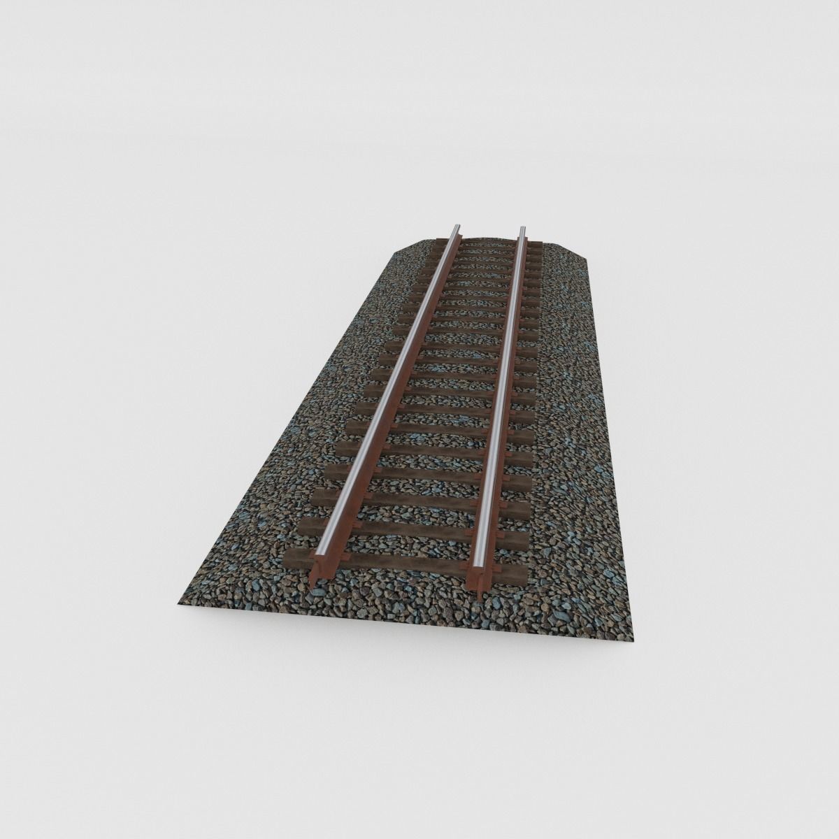 Railroad Tracks Tileable 3D model_5