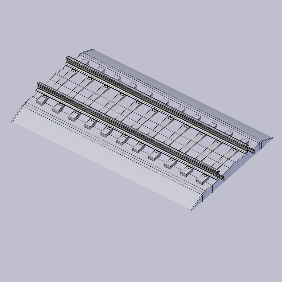 Railroad Tracks Tileable 3D model_9