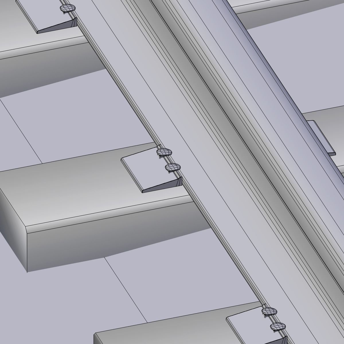 Railroad Tracks Tileable 3D model_8