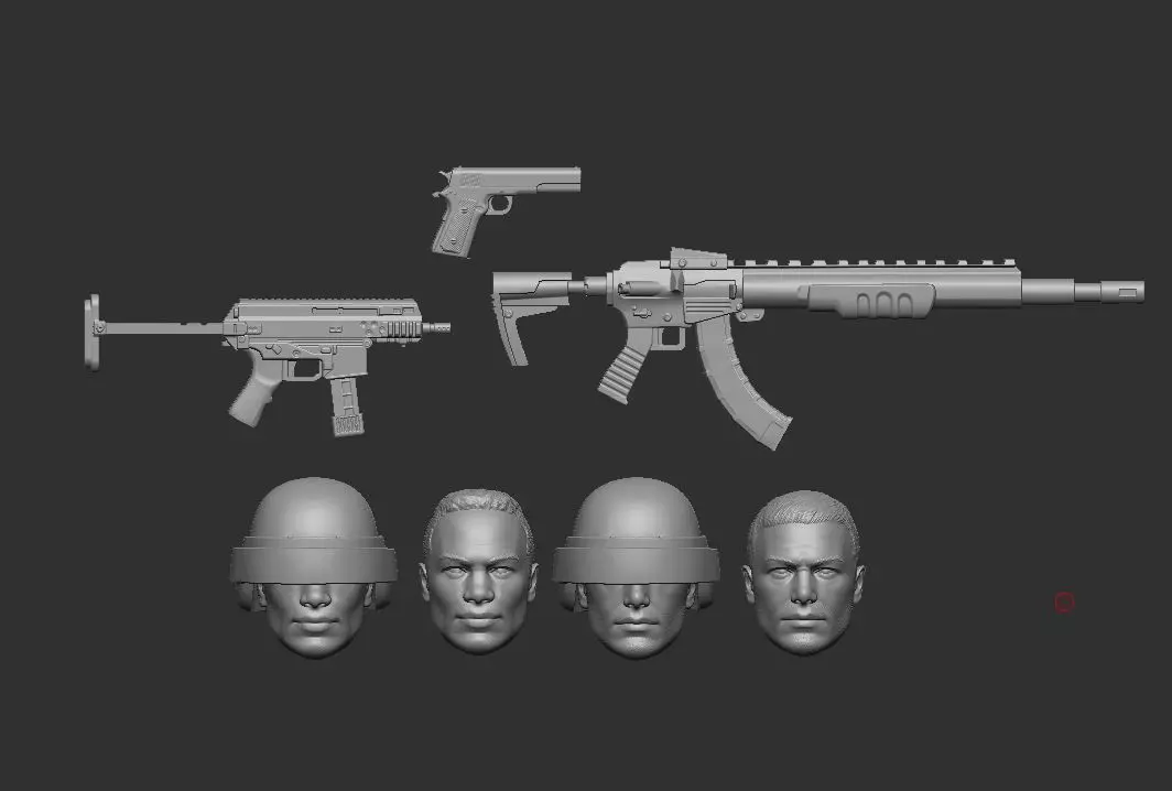 GI Joe Trooper Headsculpts for Action Figures 3D print model