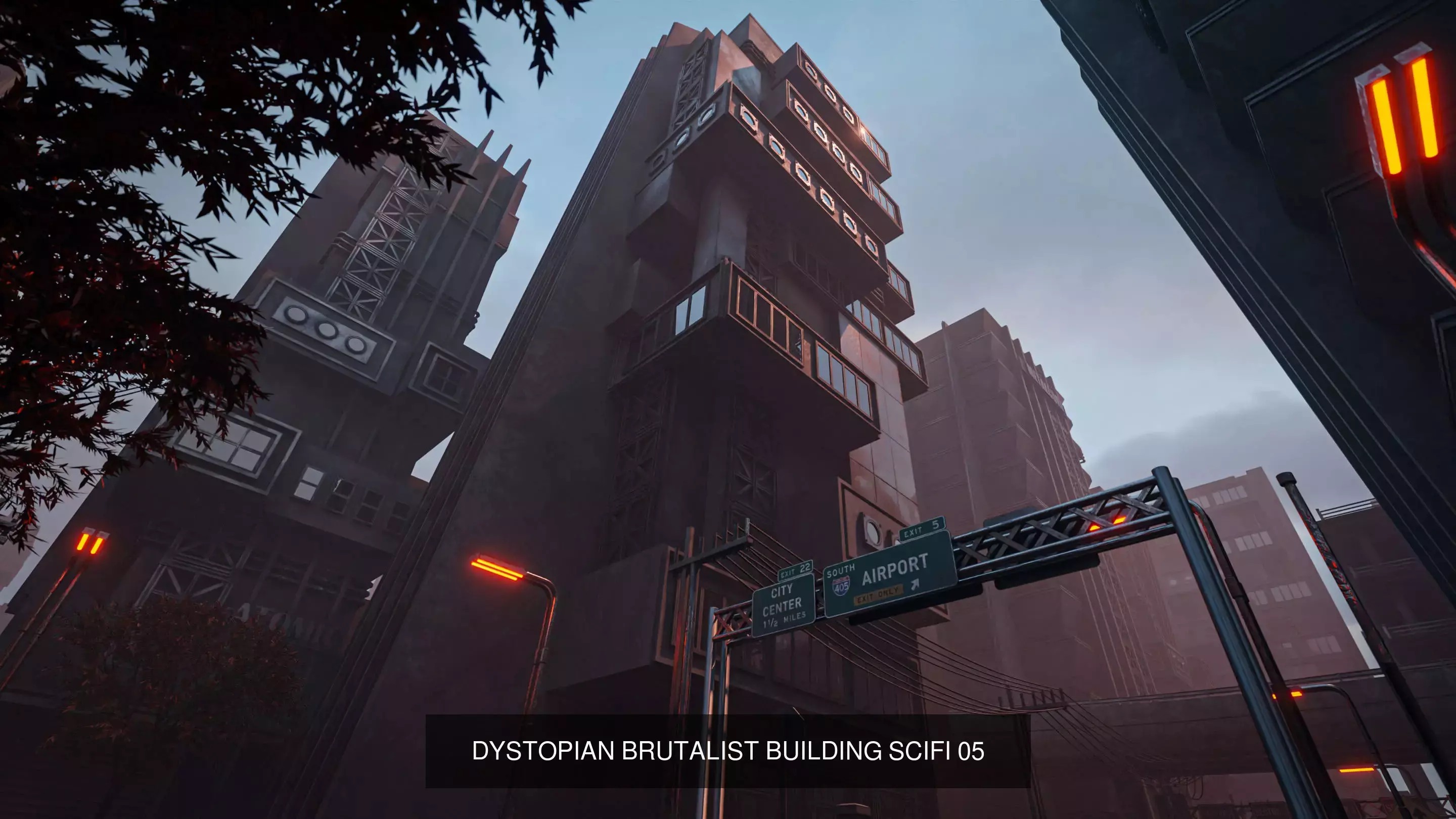 DYSTOPIAN BRUTALIST CITY DEMO FILE AND ALL ASSETS 3D Model Collection_5