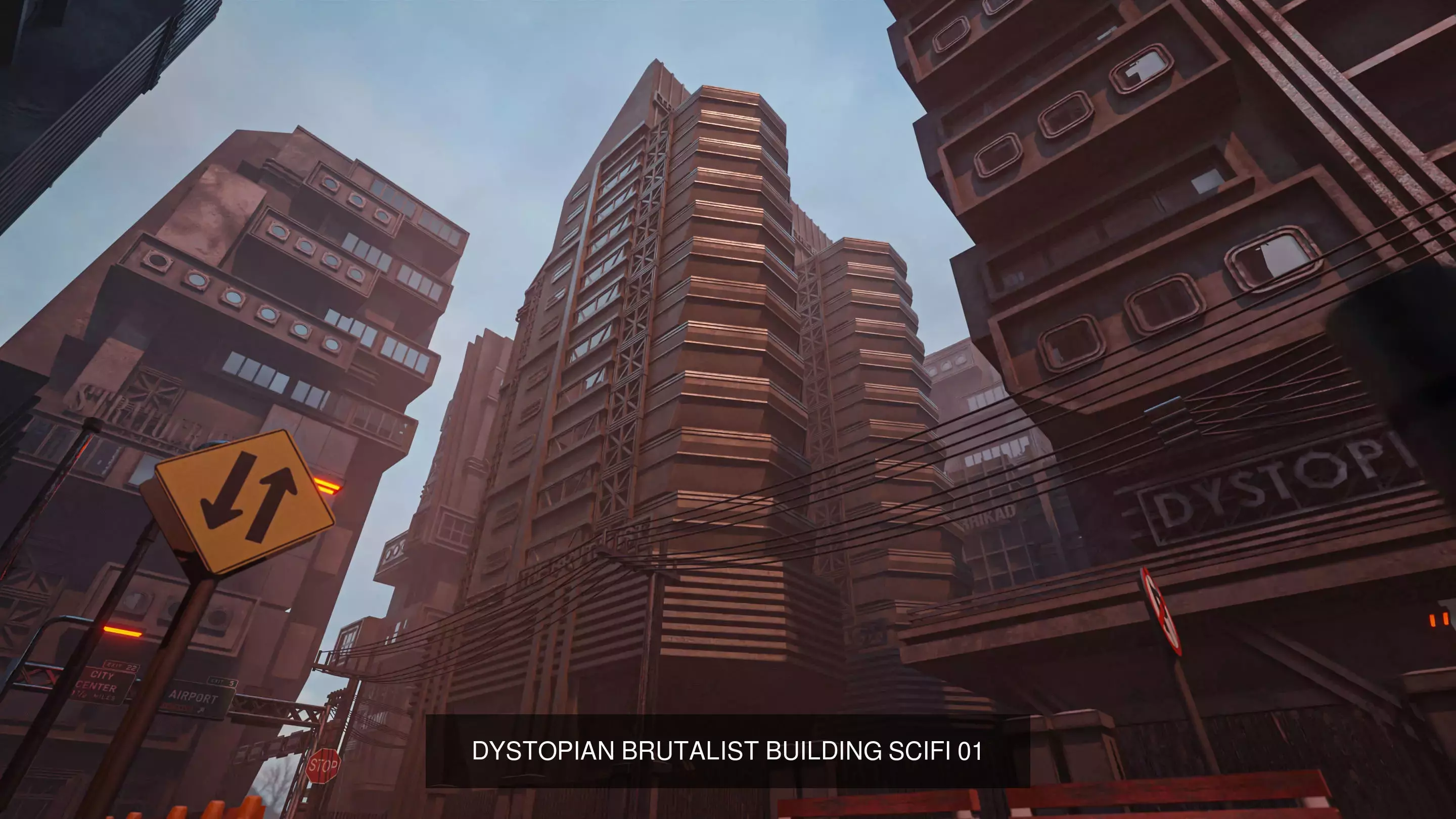 DYSTOPIAN BRUTALIST CITY DEMO FILE AND ALL ASSETS 3D Model Collection_1
