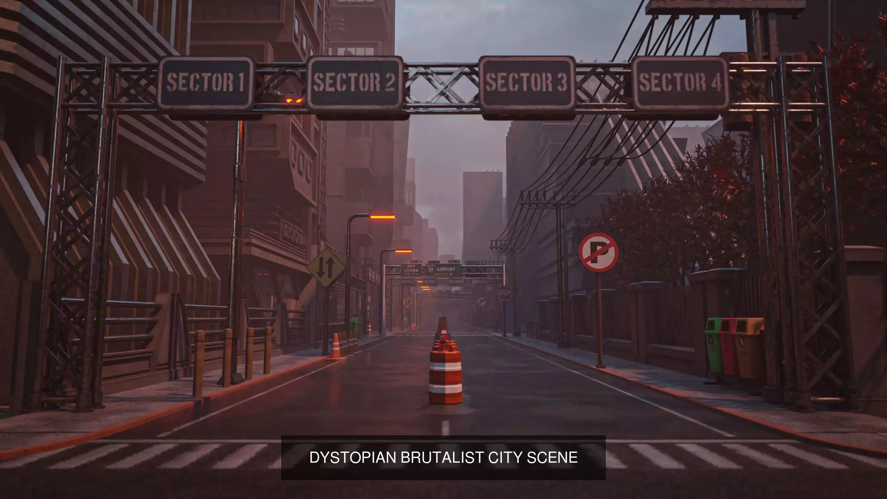 DYSTOPIAN BRUTALIST CITY DEMO FILE AND ALL ASSETS 3D Model Collection_9