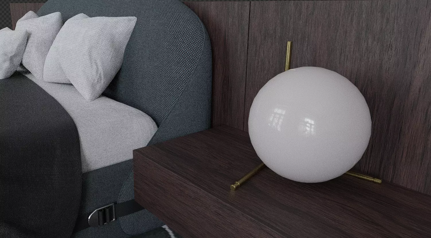 Bedroom furniture Low-poly 3D model_2