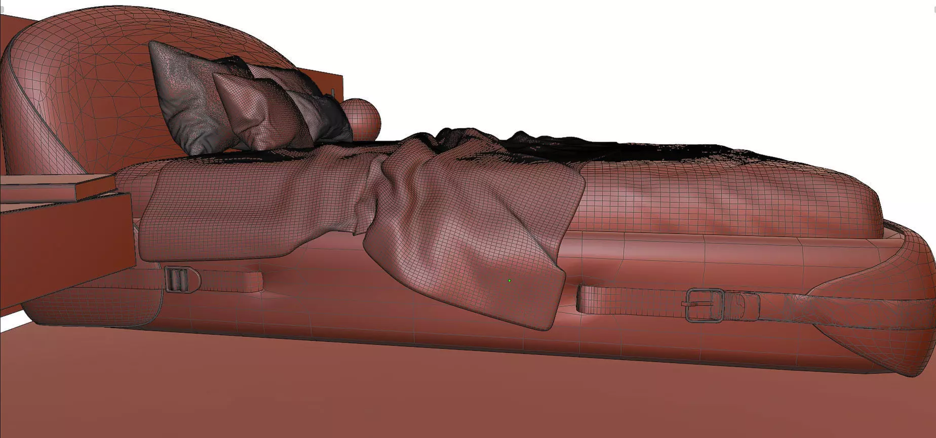 Bedroom furniture Low-poly 3D model_8