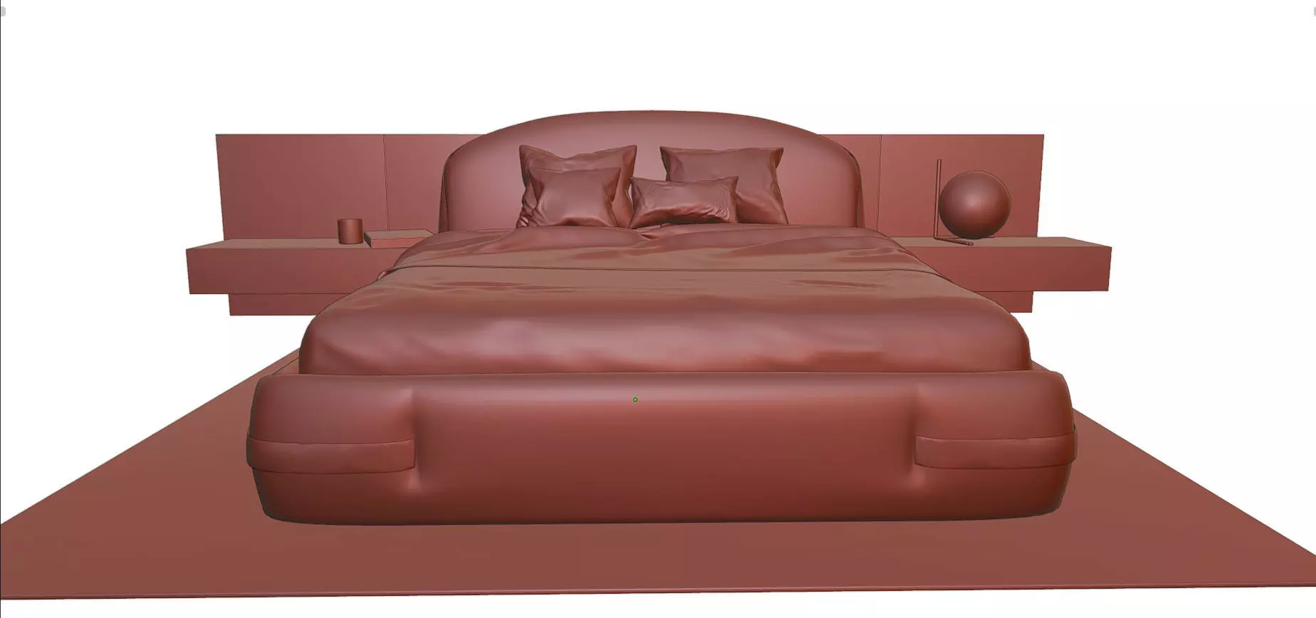 Bedroom furniture Low-poly 3D model_5