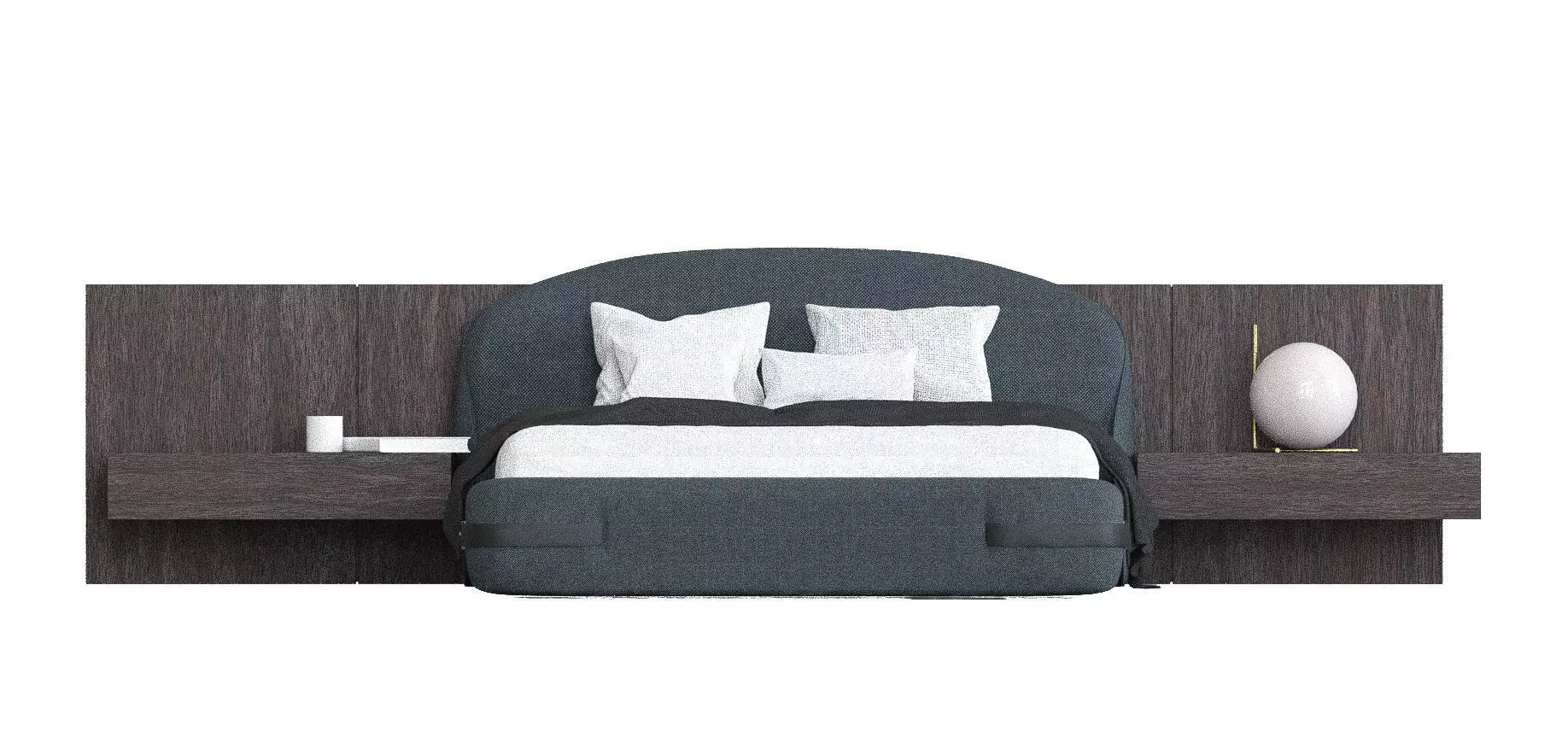 Bedroom furniture Low-poly 3D model_0