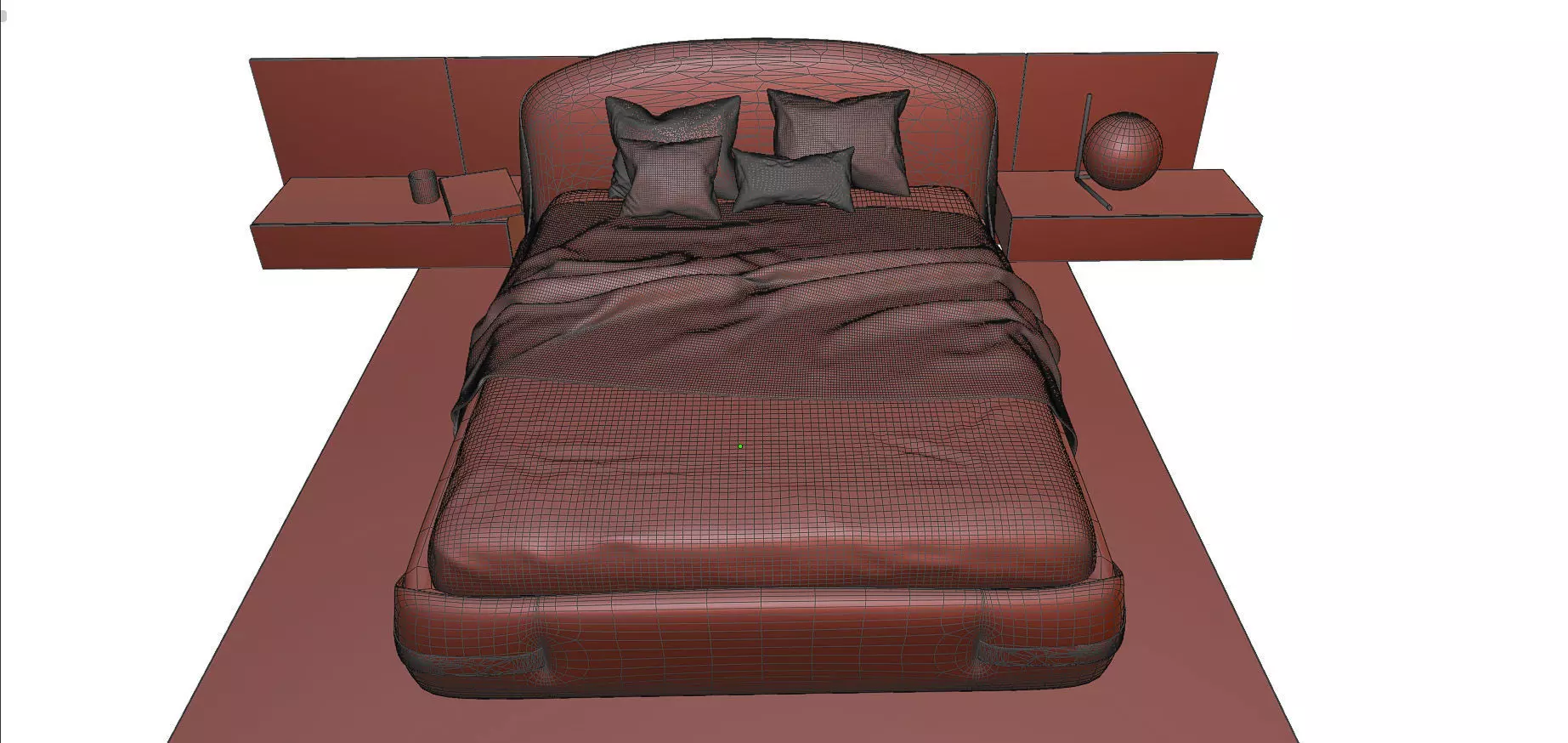 Bedroom furniture Low-poly 3D model_10